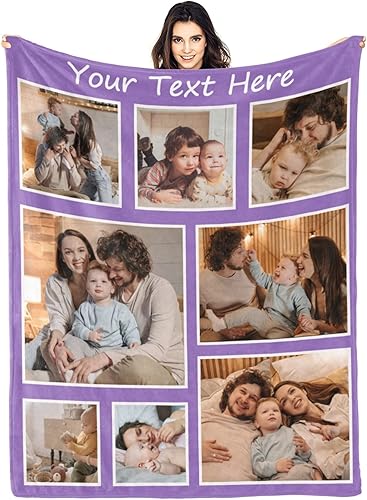 Miniatura 8 de Dr.TOUGH Manta personalizada, mantas personalizadas con 4 imágenes, mantas de fotos personalizadas con mis propias fotos, haz una manta con imágenes