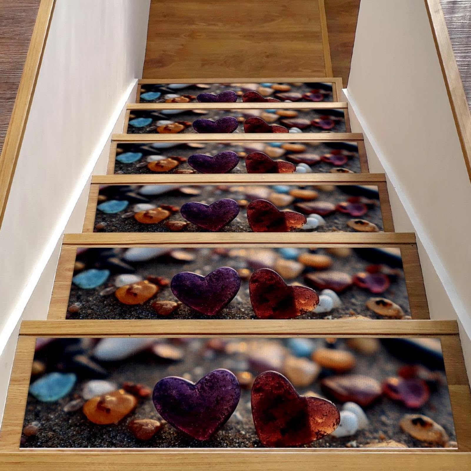 Tapis d'escalier antidérapant anti chute marches bois lot de 15