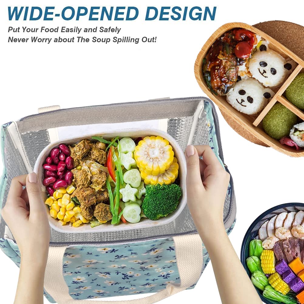 iknoe Insulated Lunch Bag for Women & Adults, 9L Foldable Wide-Open Cooler Bag with Pockets, Leakproof & Portable - Image 4