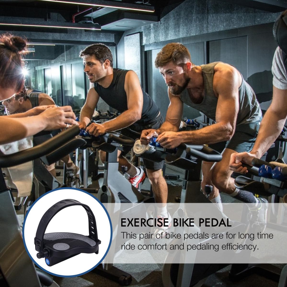 MERRYHAPY Pedales Antideslizantes para Bicicleta Estática Correas Ajustables y Plataforma Ergonómica, Accesorios para Entrenamiento en Interior Varios Estilos