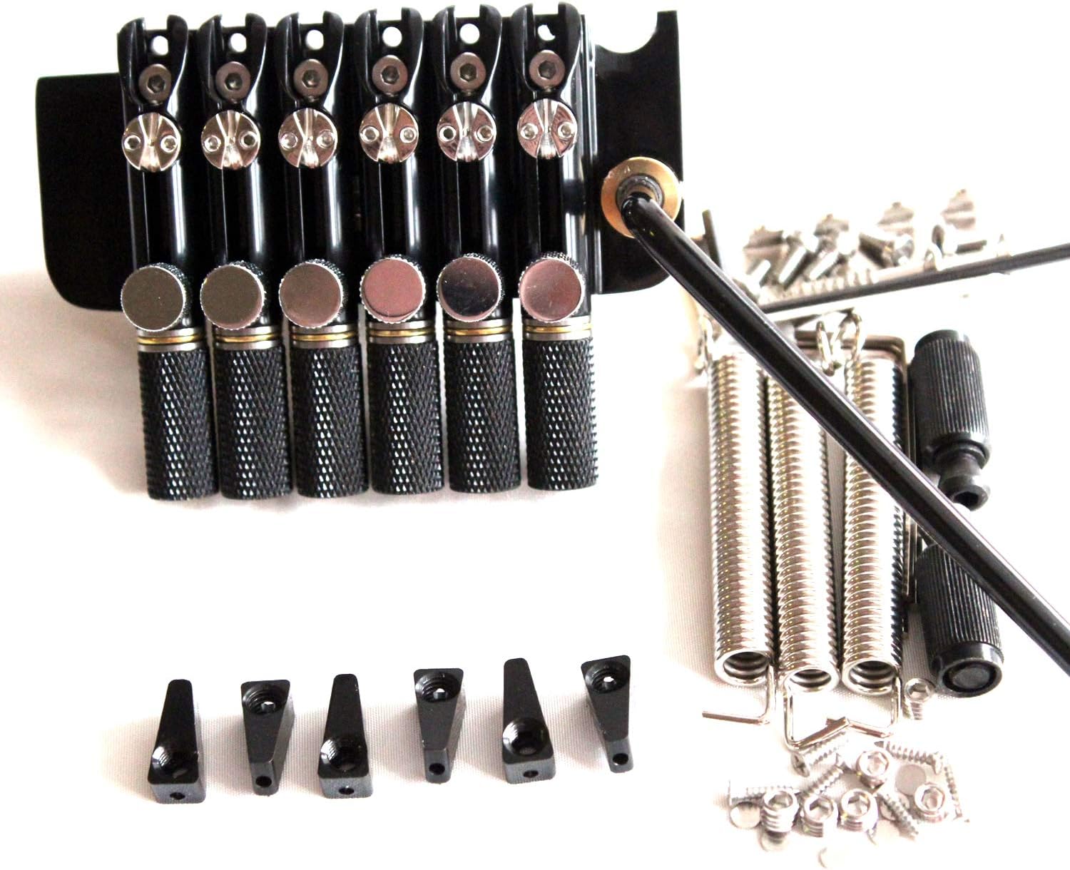 8弦ヘッドレスギター用独立式トレモロブリッジとロックナットのセットマルチスケール（ファンドフレット）にも対応