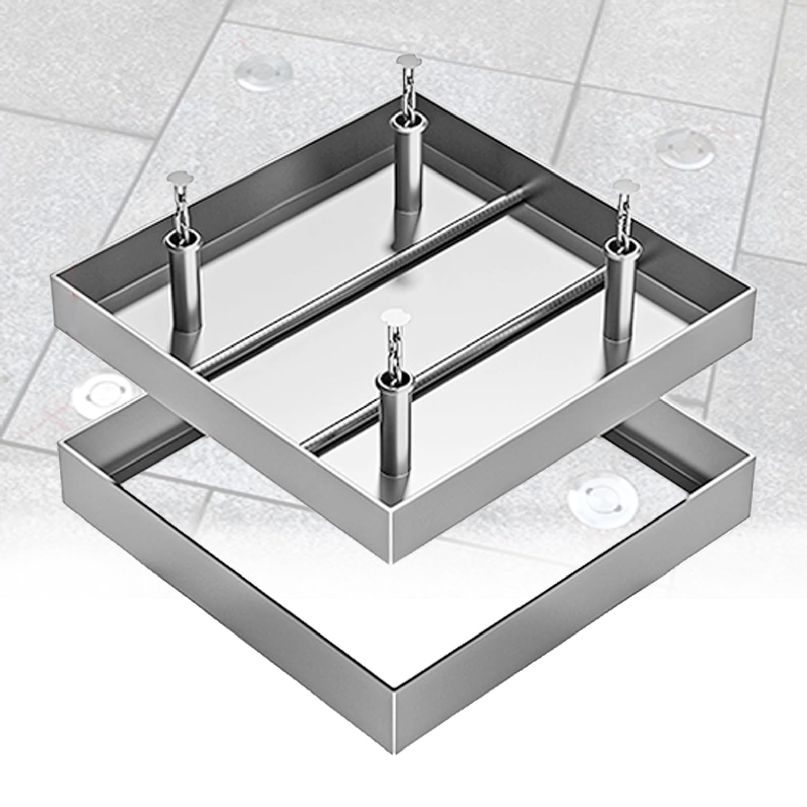 Couvercle carré en acier inoxydable 40x40 cm pour trottoir et égout de ferme extérieur