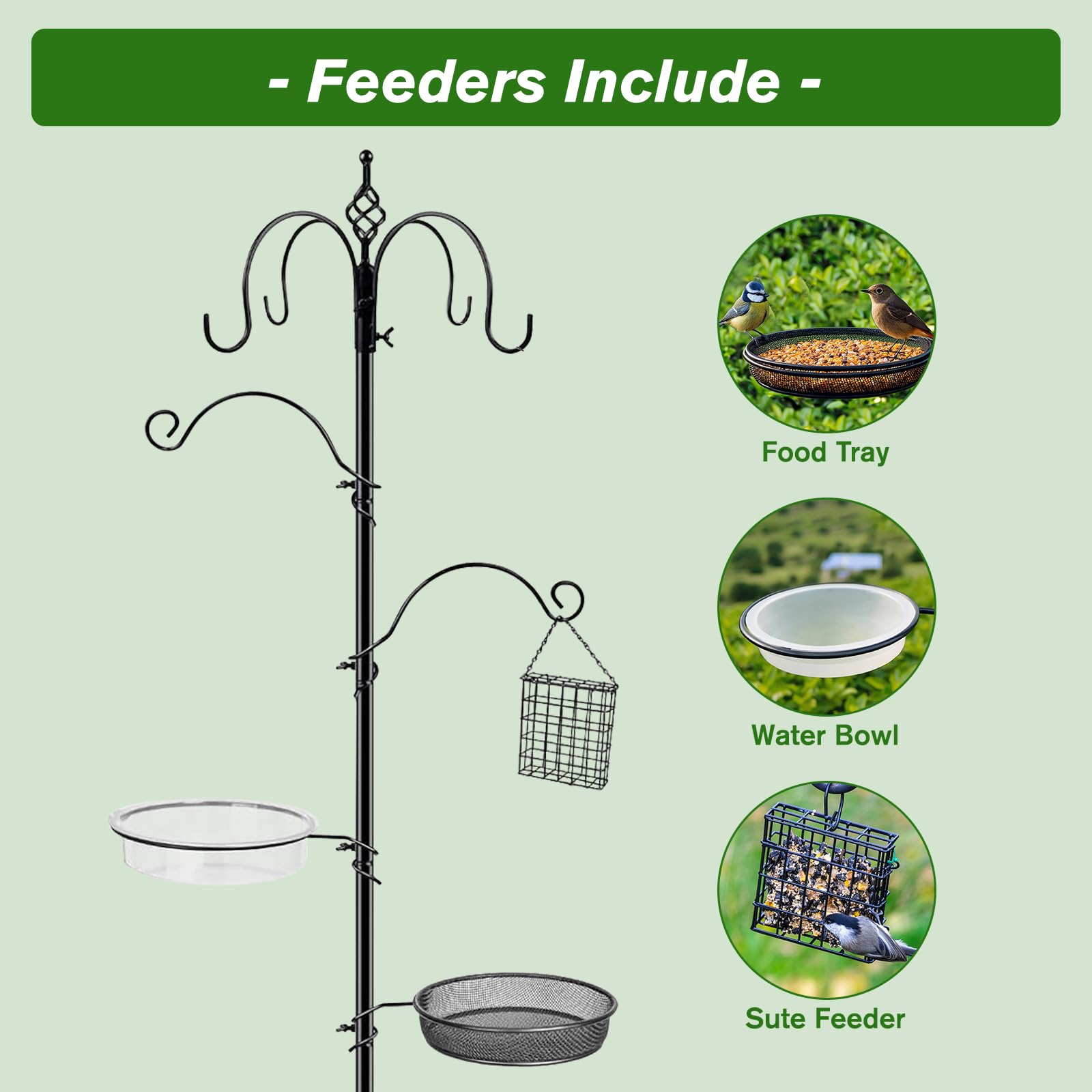 Amazon.com : Kodope Bird Feeding Station, 90.55in 6-Hook Wild Bird