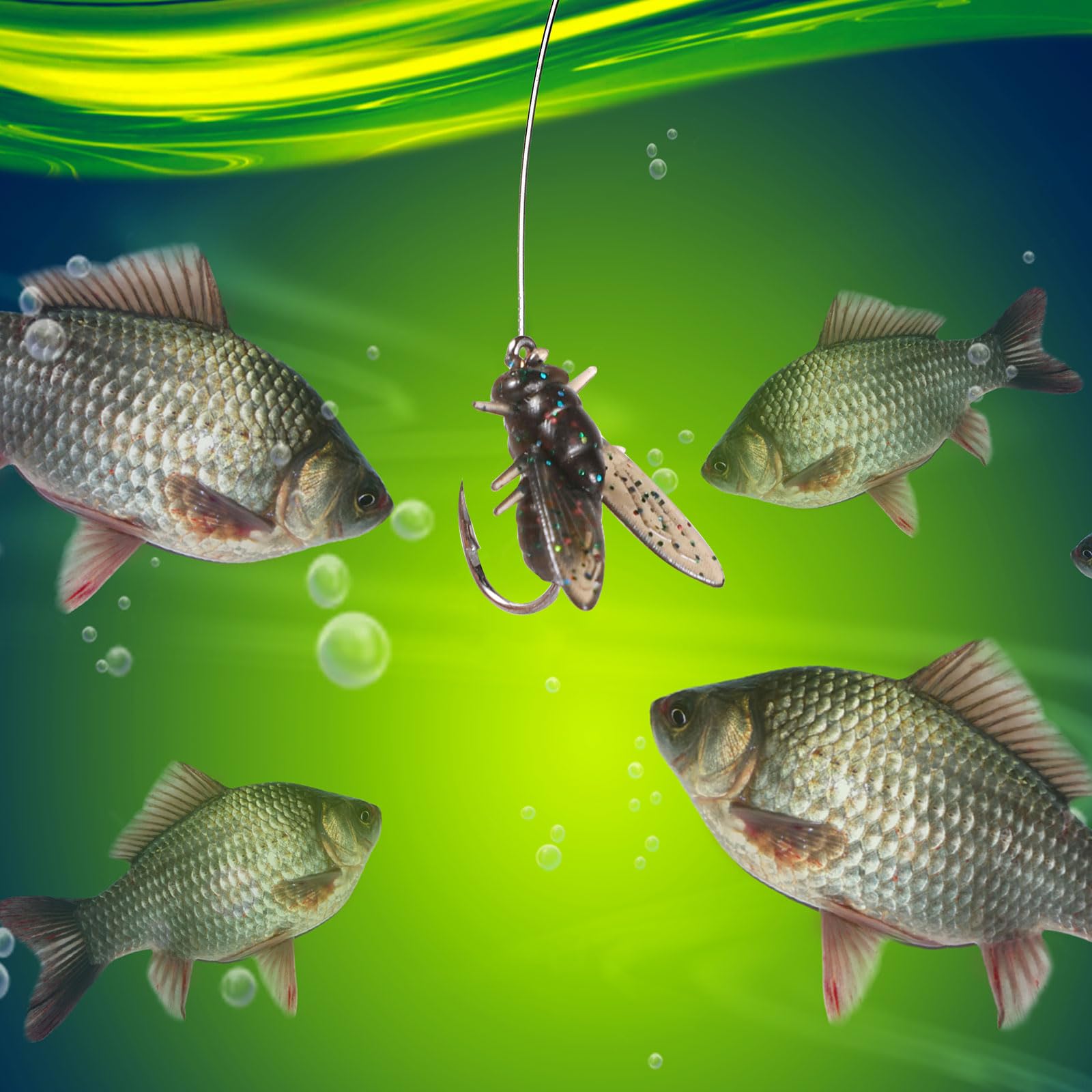 20 szt. Przyneta Muchowa, Czarne Przynety Muchowe z Haczykami Fly Fish Bait Miekka Elastyczna Wedkarstwo Sztuczna Przyneta dla Bass Pstrag Szczupak Slonowodne Zwierzeta Slodkowodne