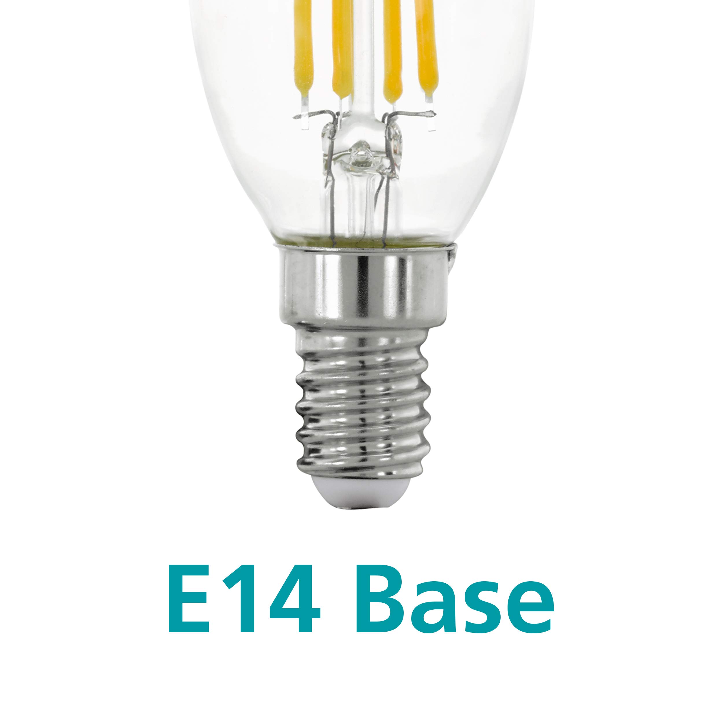 Eglo LED Filament Candle Light Bulb, E14 Edison lamp for Retro Lighting 4 watt (Equivalent to 40 watt), 470 Lumen - Image 3