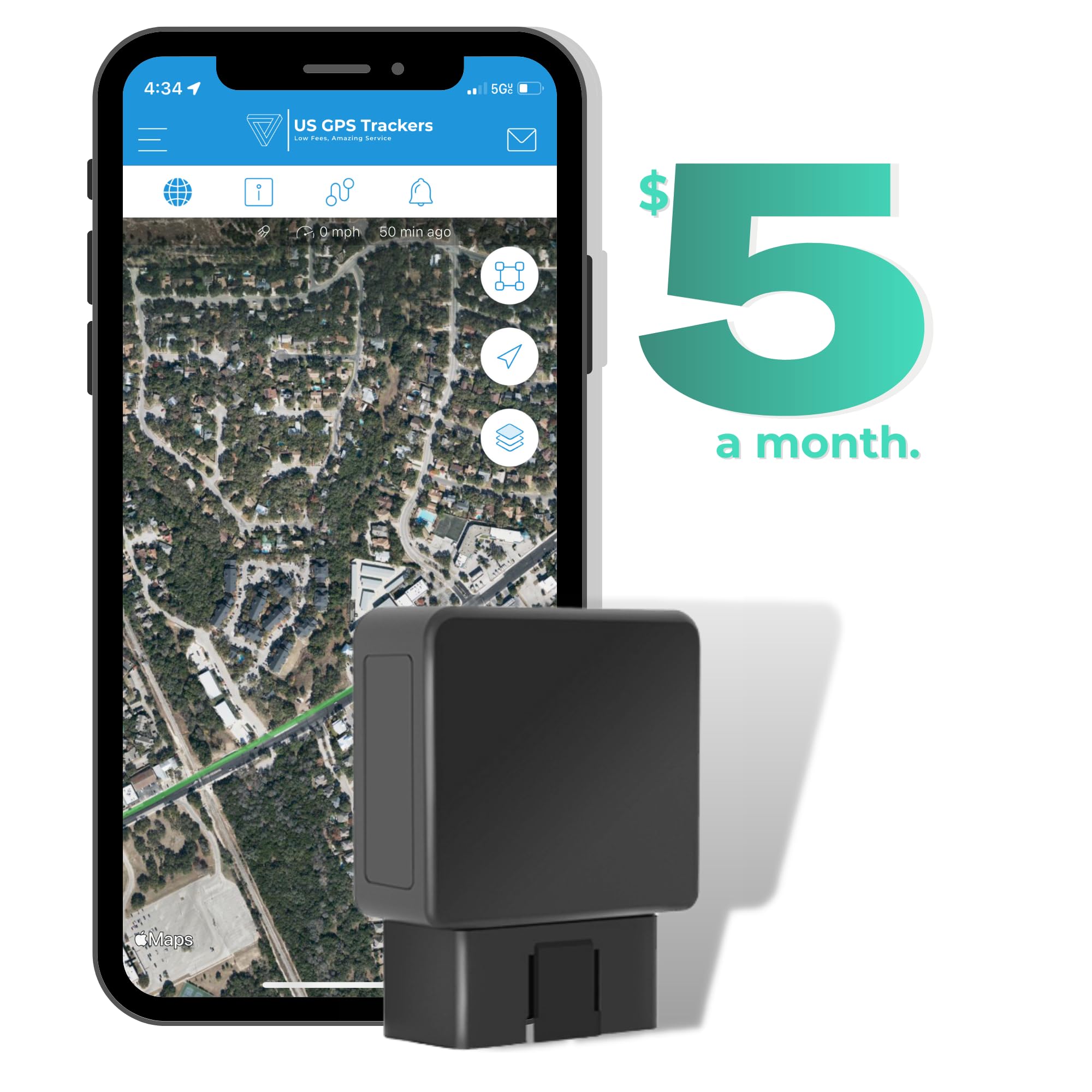 US GPS Tracker - OBD Tracker for Vehicles [4G LTE] - $5 a Month