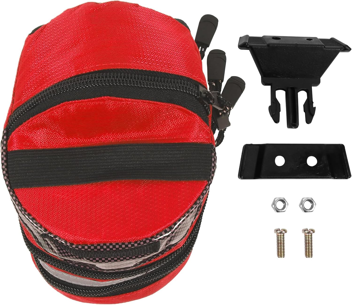 Mountain Bike Saddle Bag Large Capacity Cycling Storage Pouch Bike Rear Seat Tool Pack Red for Outdoor Riding