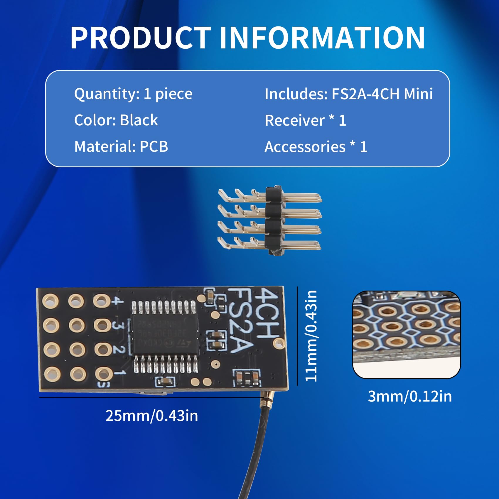 FS2A 4CH AFHDS 2A Mini RéCepteur Compatible Sortie PWM pour I6 I6X I6S ÉMetteur
