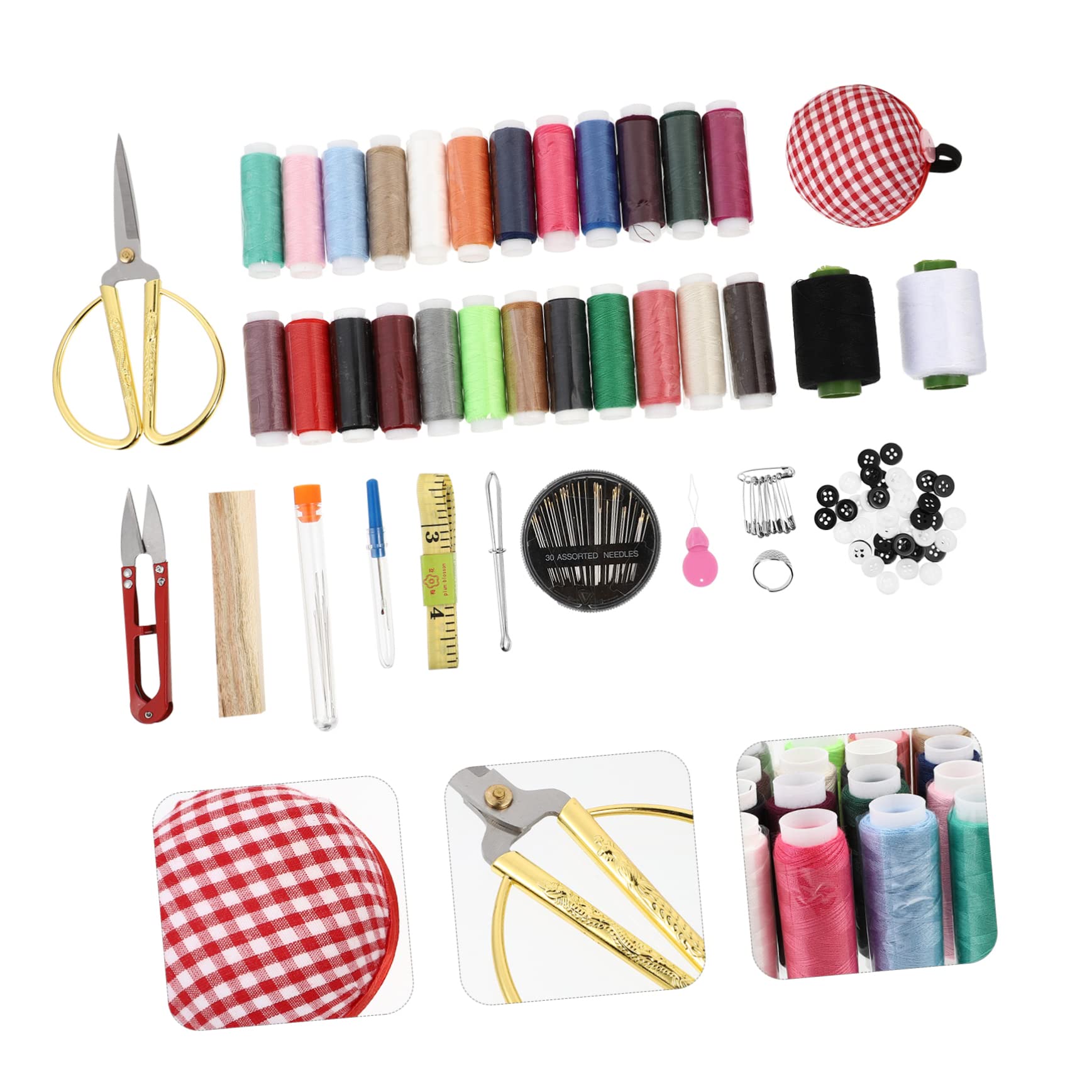DOITOOL 2 Set Strumenti da Cucito Scatola Legno Kit Completo e Portatile per Cucito Diy Organizzatore per Casa
