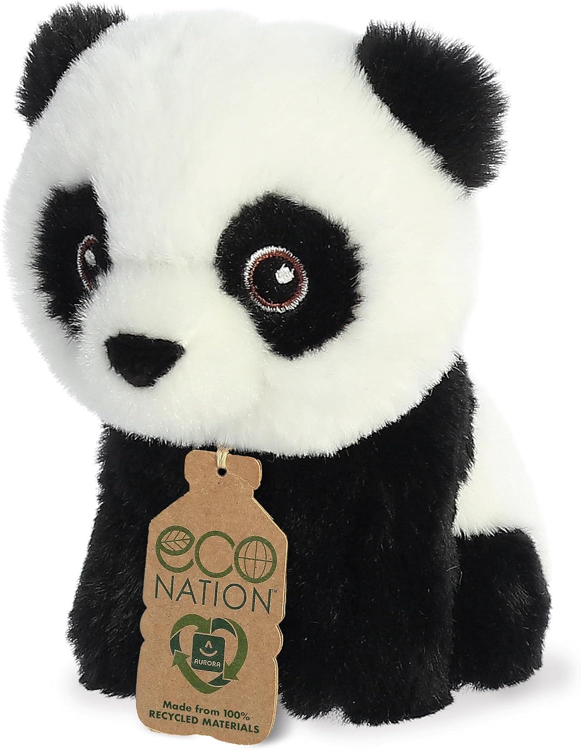 Aurora® Responsibly Made Eco Nation™ Mini Panda Stuffed Animal - Ideal for Playtime Adventures - Perfect for Birthdays or Just Because - Black 5 Inches