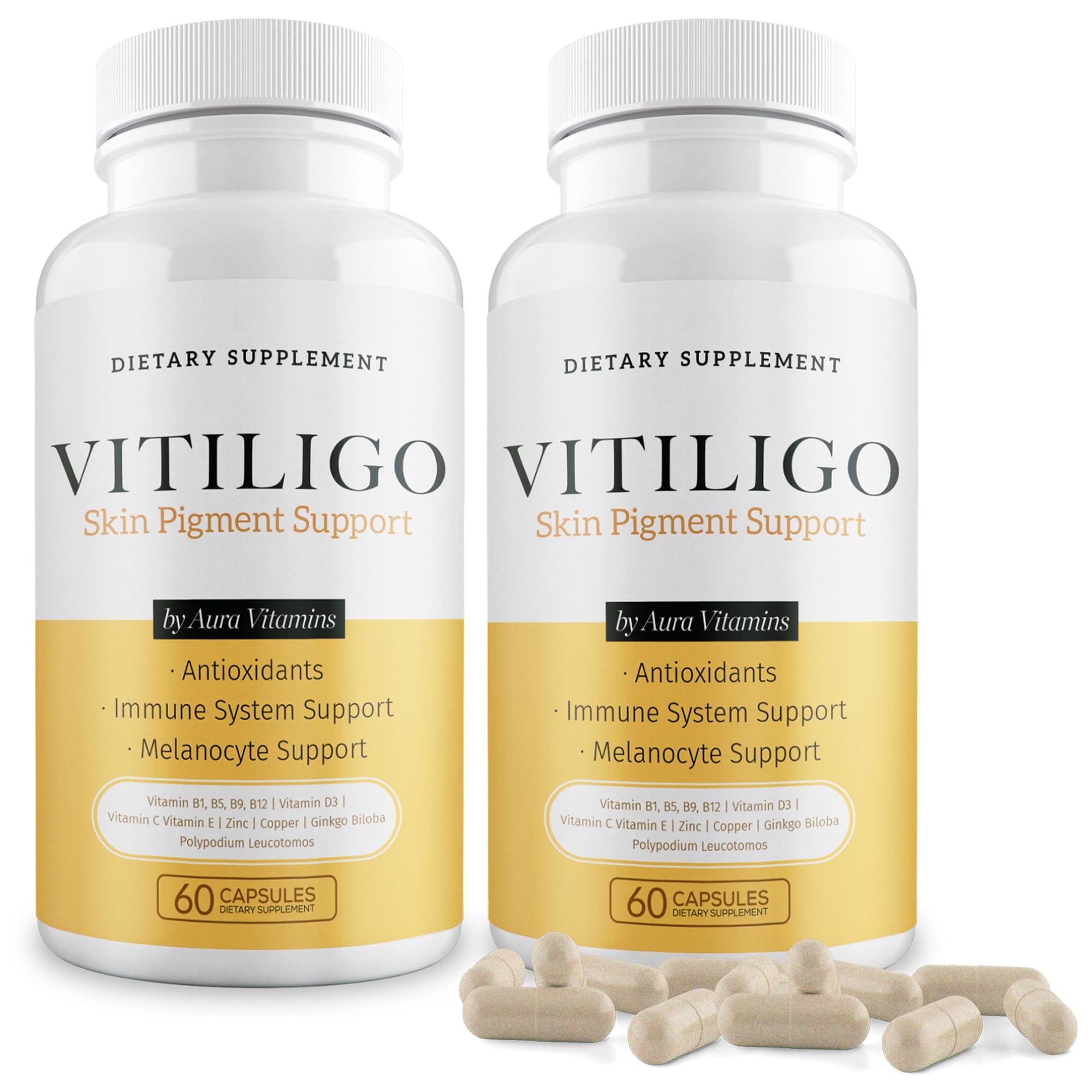 Dermawonder Vitiligo Capsules 60 Count | Effective Vitiligo Supplement | Reduce White Spots and Improve Skin Pigmentation Support | Suitable for All Skin | Natural Solution for White Spots on Skin (2)