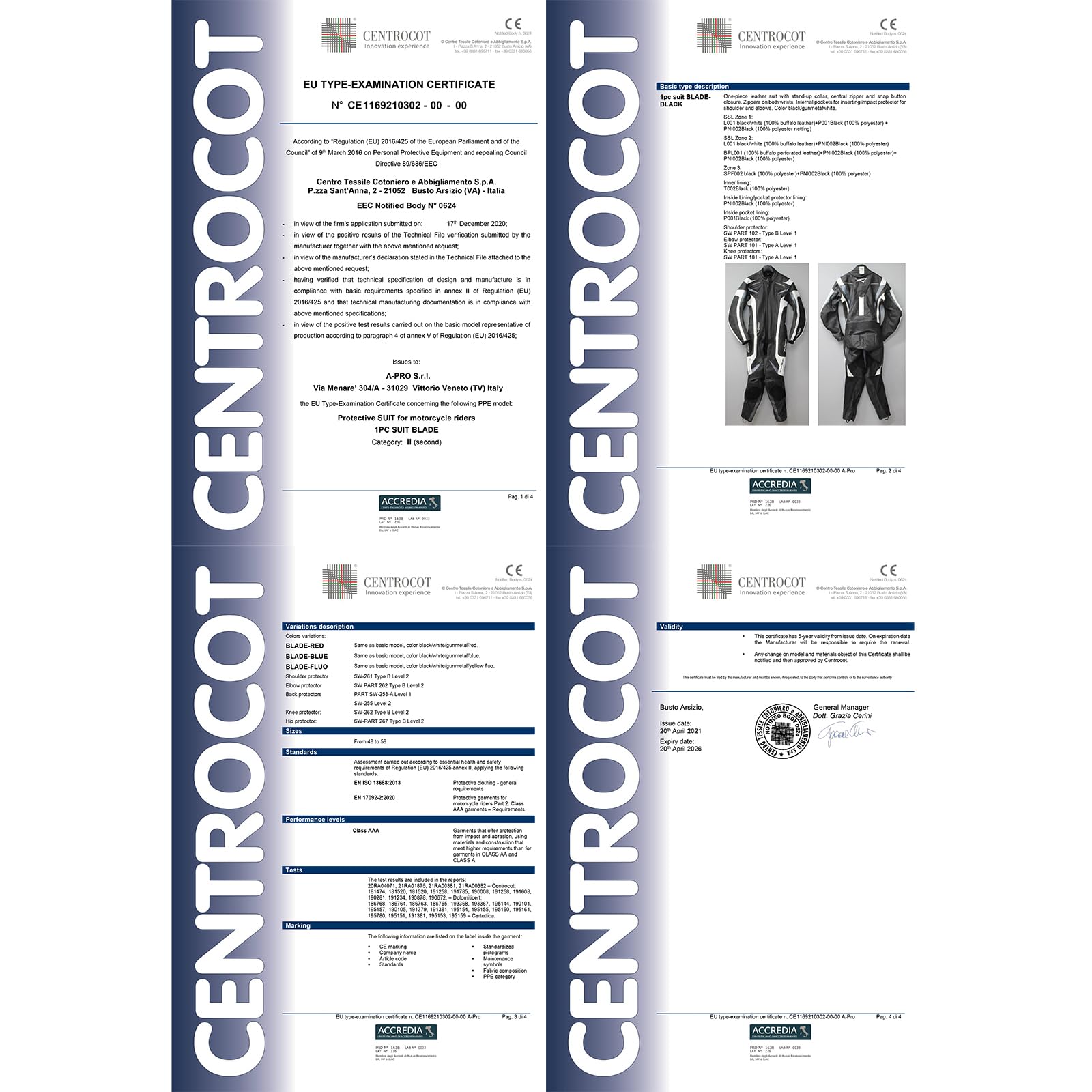 Mono profesionales perforadas Piel de la Moto protectores CE verano Azul