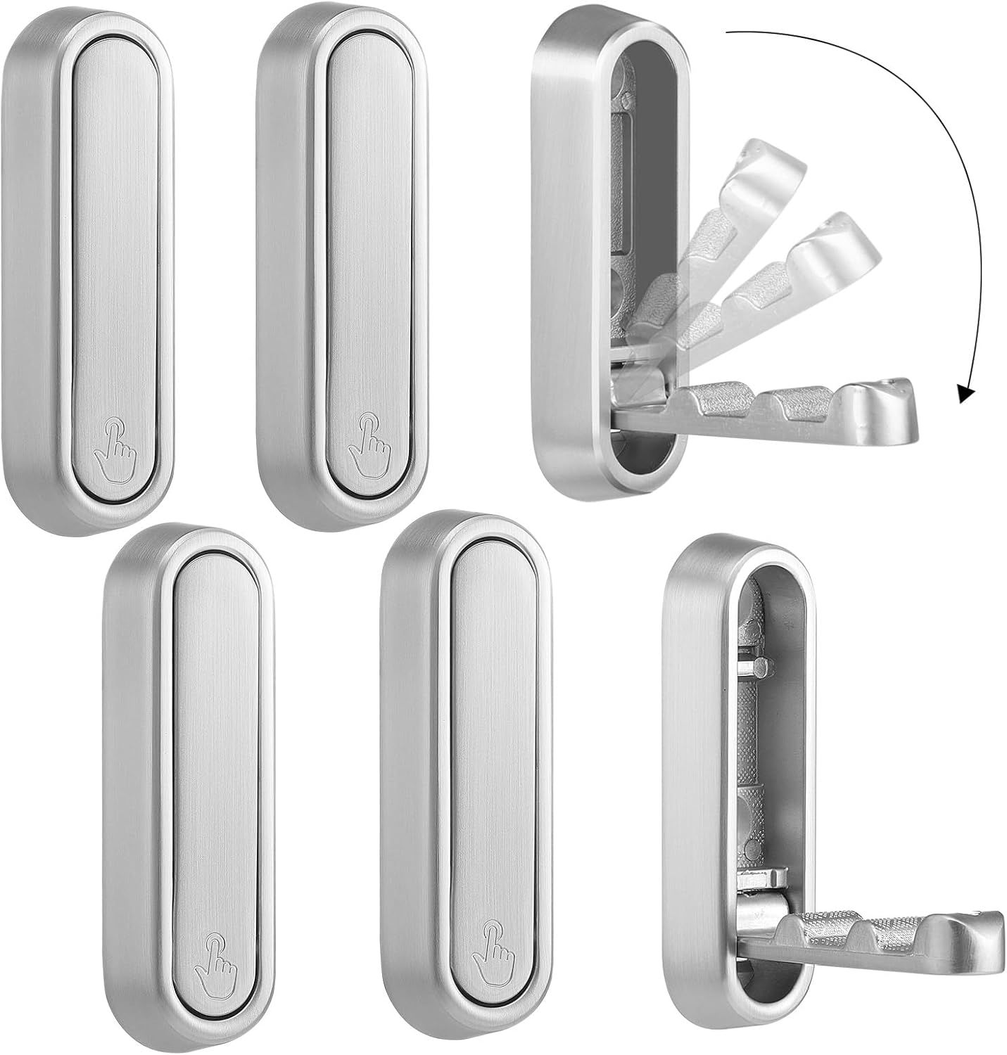 Dntorx Folding Coat Hooks, 2 Pcs Foldable Gold Wall Hooks Heavy Duty Foldable Hook Bathroom Towel Hooks Robe Hooks Wall Mounted for Hanging Coat Towels Clothes Hat Bags Keys