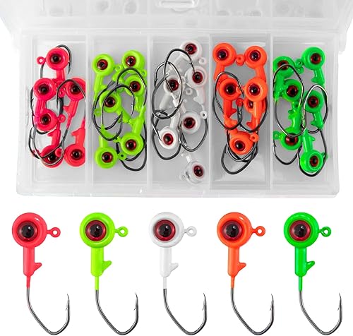 Miniatura 9 de Alwonder 50 cabezas de plantillas de cangrejo con ojos 3D, señuelos de cangrejo, cabeza de plantilla de pesca de trucha, 132 oz 116 oz 18 oz para