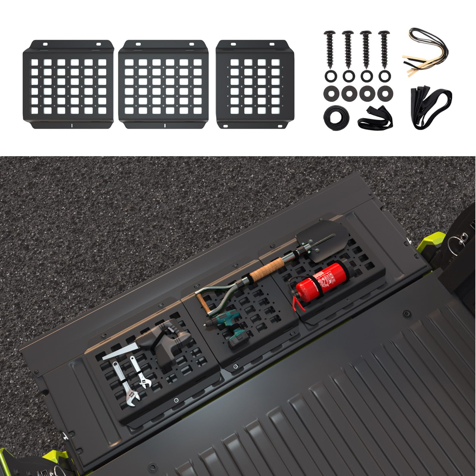 SZYANG Tailgate Molle Panel Compatible with 2016-2023 Toyota Tacoma Truck Bed Molle Panel Tailgate Storage System Replacement for 2016-2023 Tacoma Accessories (Fit Tacoma, Tailgate Molle Panel)