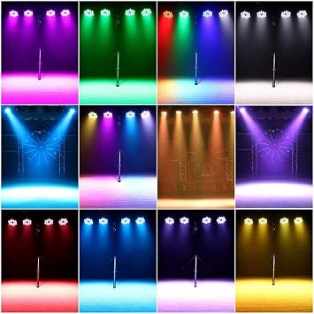180W Stage Par Lights, High Power RGBW 18 LED Uplights by DMX Control and Sound Activated Uplighting for DJ Disco Club Festival Wedding Party Church Stage Lighting