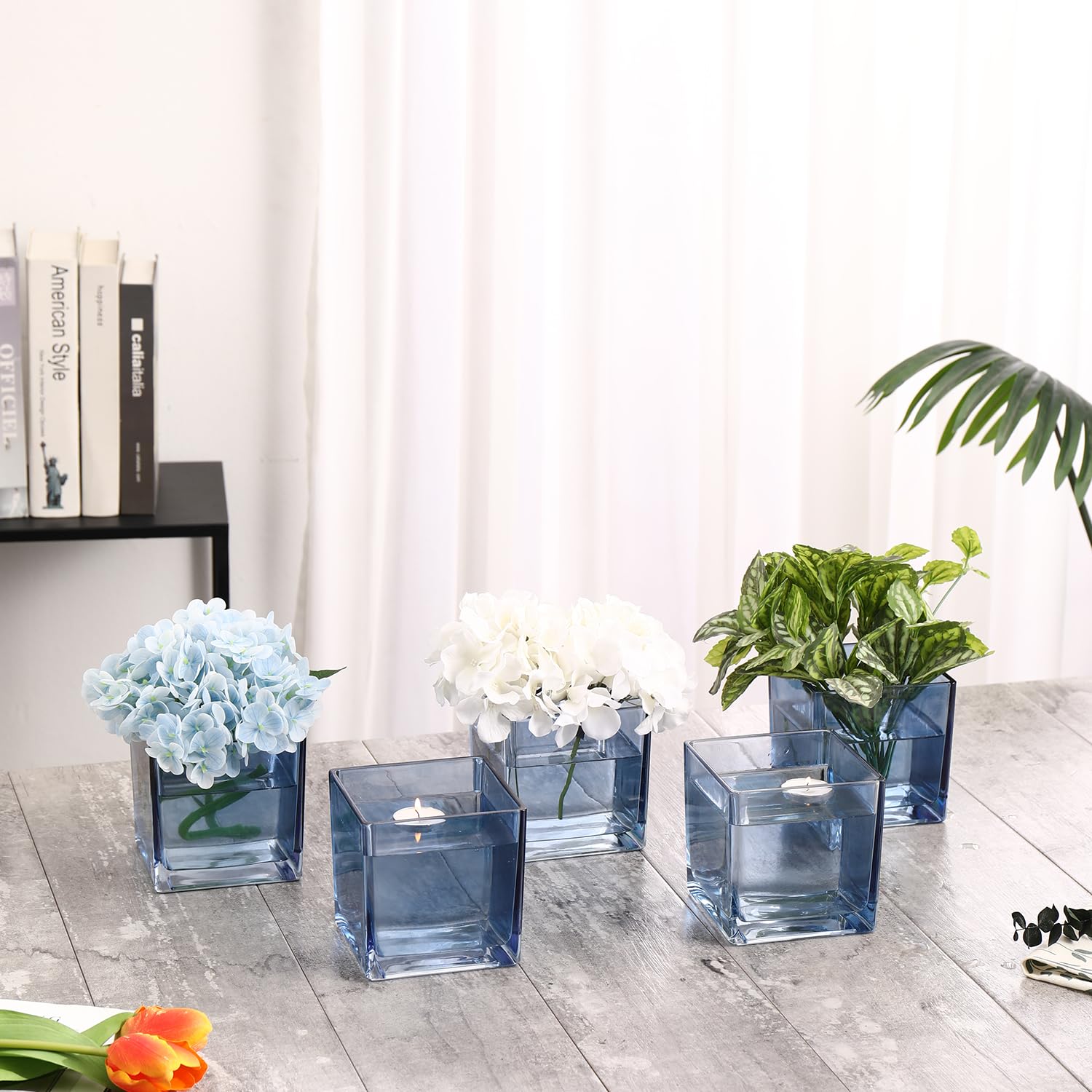 Amazon.com: MARTAGE Square Glass Vases Set of 9, 4