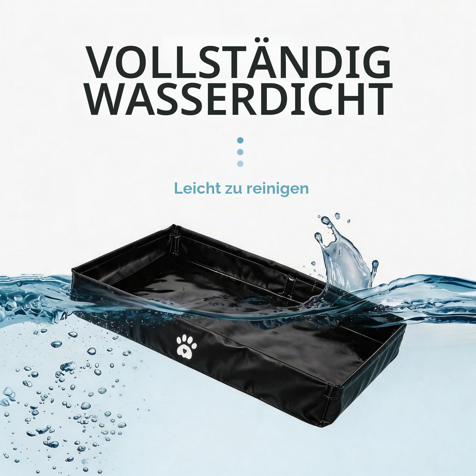 MEEXPAWS Hunde PIPI Pad Halter faltbar XXL, Welpen Unterlage Halterung mit hohem Rand, Hundetoilette Indoor für große Hunde (82x56 cm), wasserdichte Trainingsunterlage, geruchsneutral