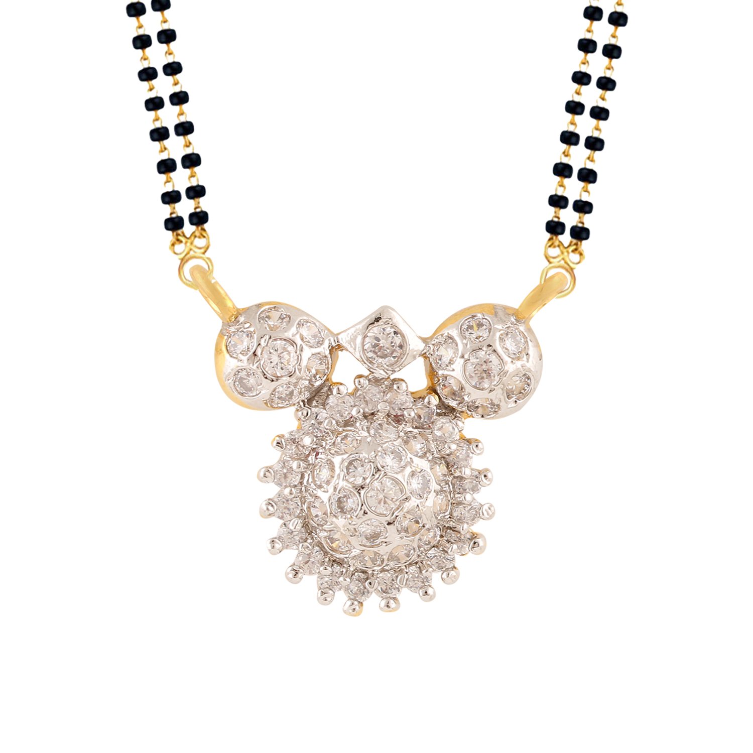 EfulgenzMangalsutra for Women Indian Bollywood Traditional American Diamond CZ Mangalsutra Pendant Necklace Jewelry for Women, Anniversary Birthday Jewelry for Women Mom Wife Christmas Gifts for