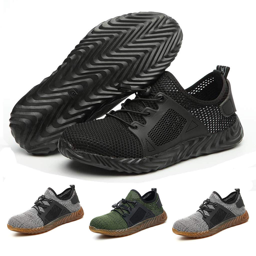 Steel Toe Work Shoes for Men Work Steel Toe Shoes Industrial Steel Toe Shoes for Women and Men Camo Steel-Toe Safety Sport Shoes Lightweight Industrial Construction Shoe