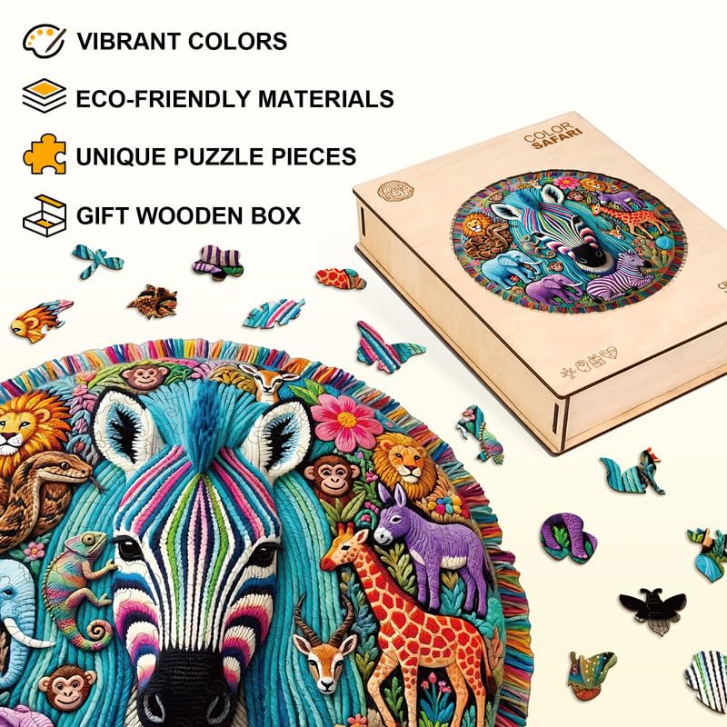 Jigfoxy Puzzle in legno per adulti, safari selvaggi Symphony puzzle in legno per adulti