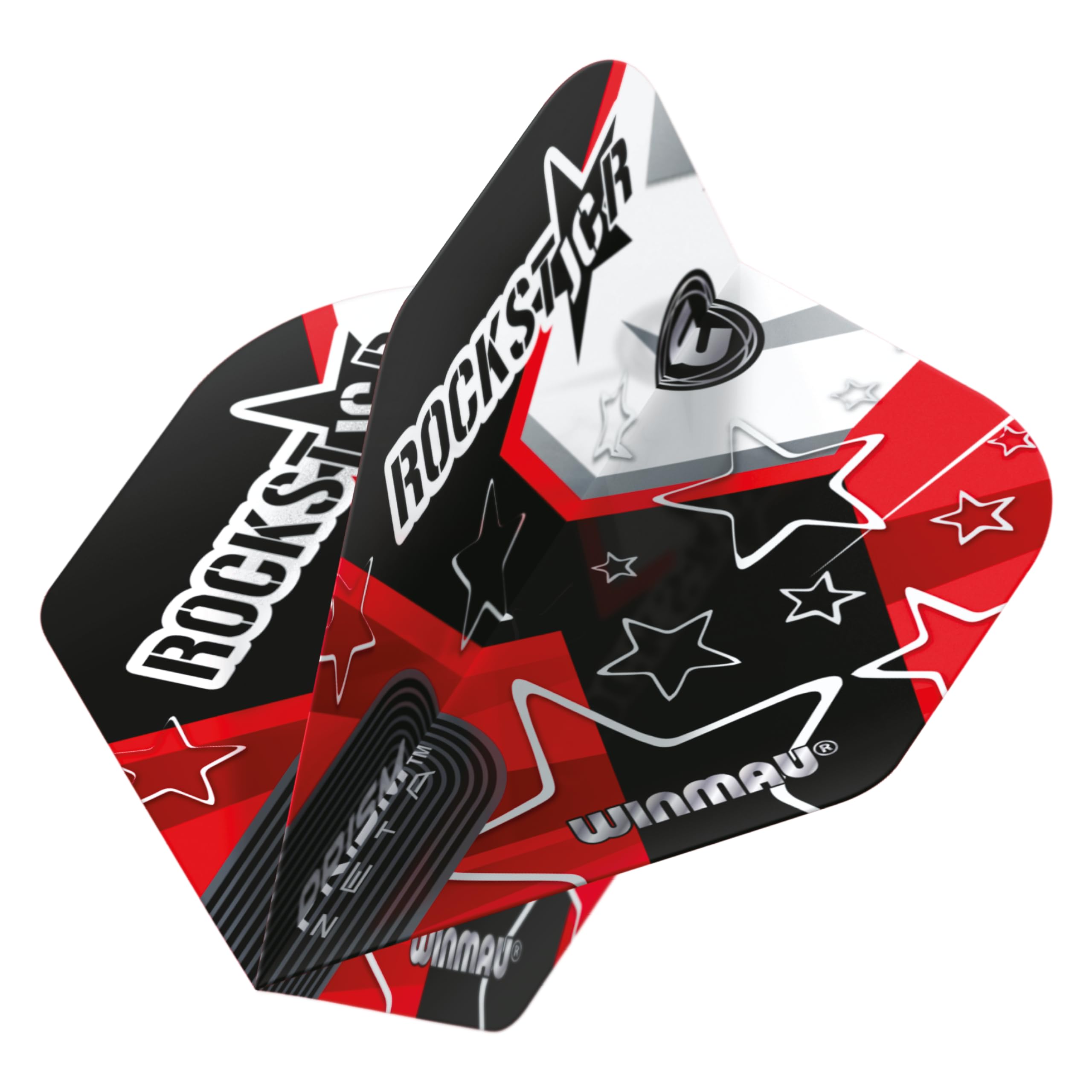WINMAU Joe Cullen The Rockstar Starry Design Prism Zeta Dart Flights - 10 sets per pack (30 dart flights in total) - Image 2