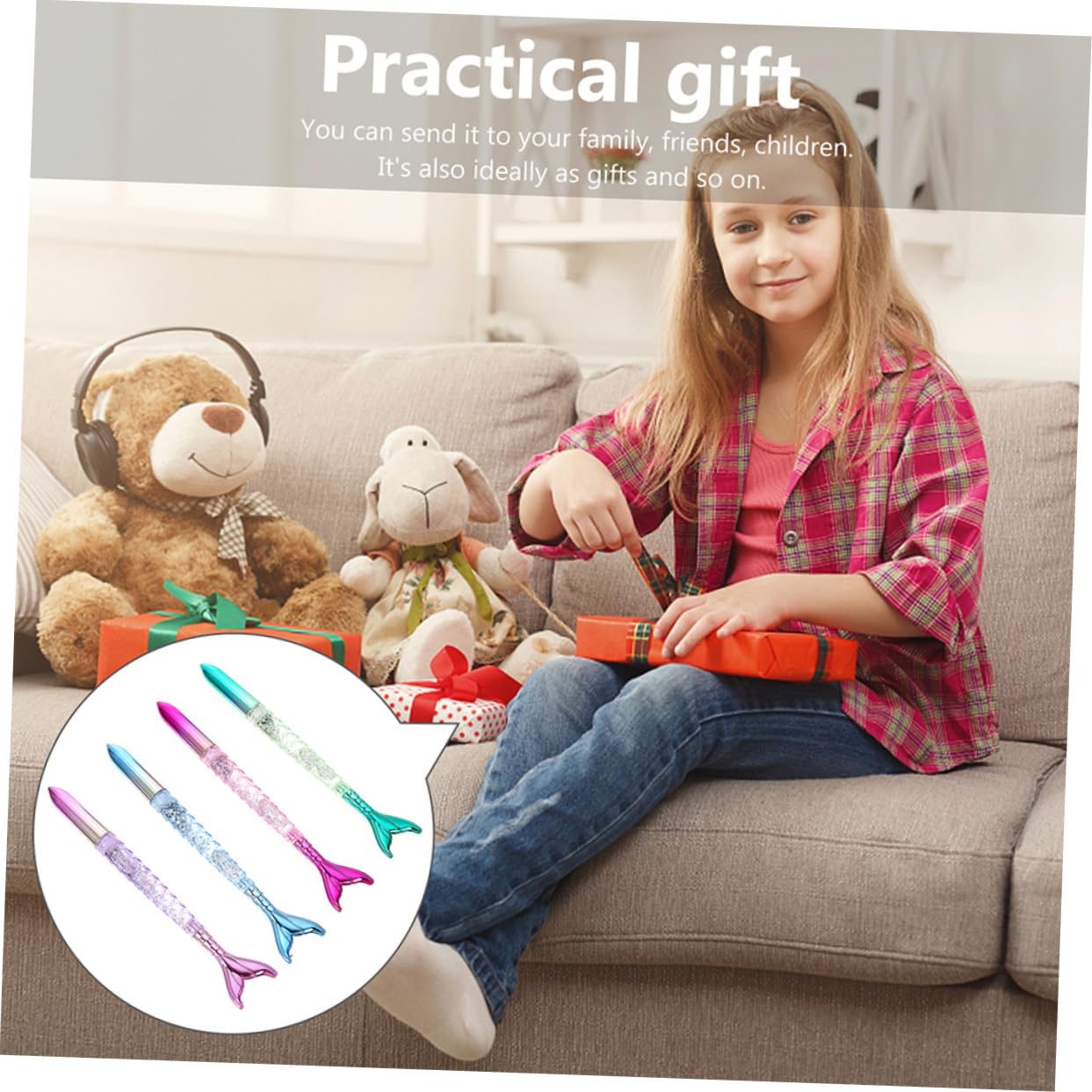 SHINEOFI 3ensembles Stylos à Bille Design Sirène De Stylos Gel Noirs Pour Fournitures Scolaires Amusantes Et Créatives