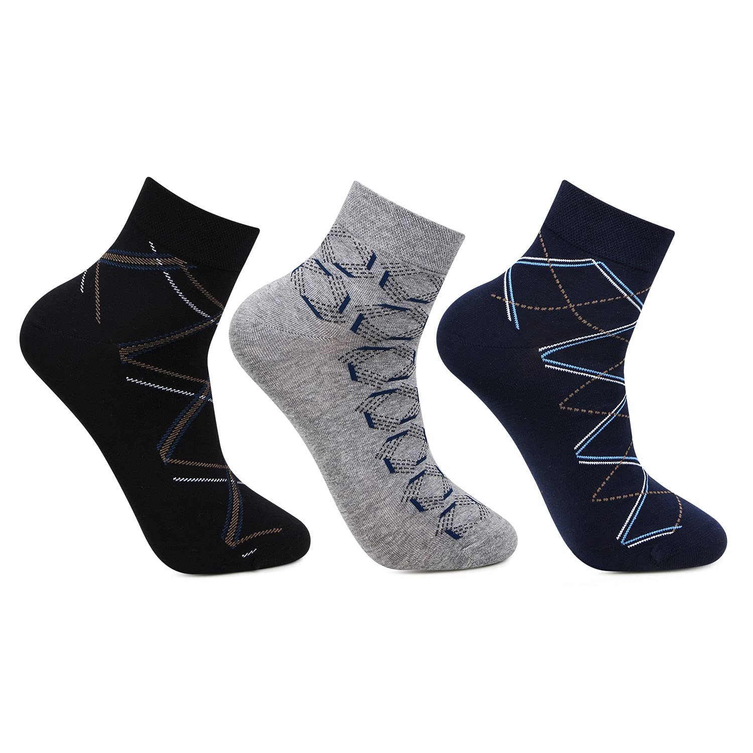 bonjour Men's Formal Ankle Length Business/ Office Socks-Pack Of 3-picture-28