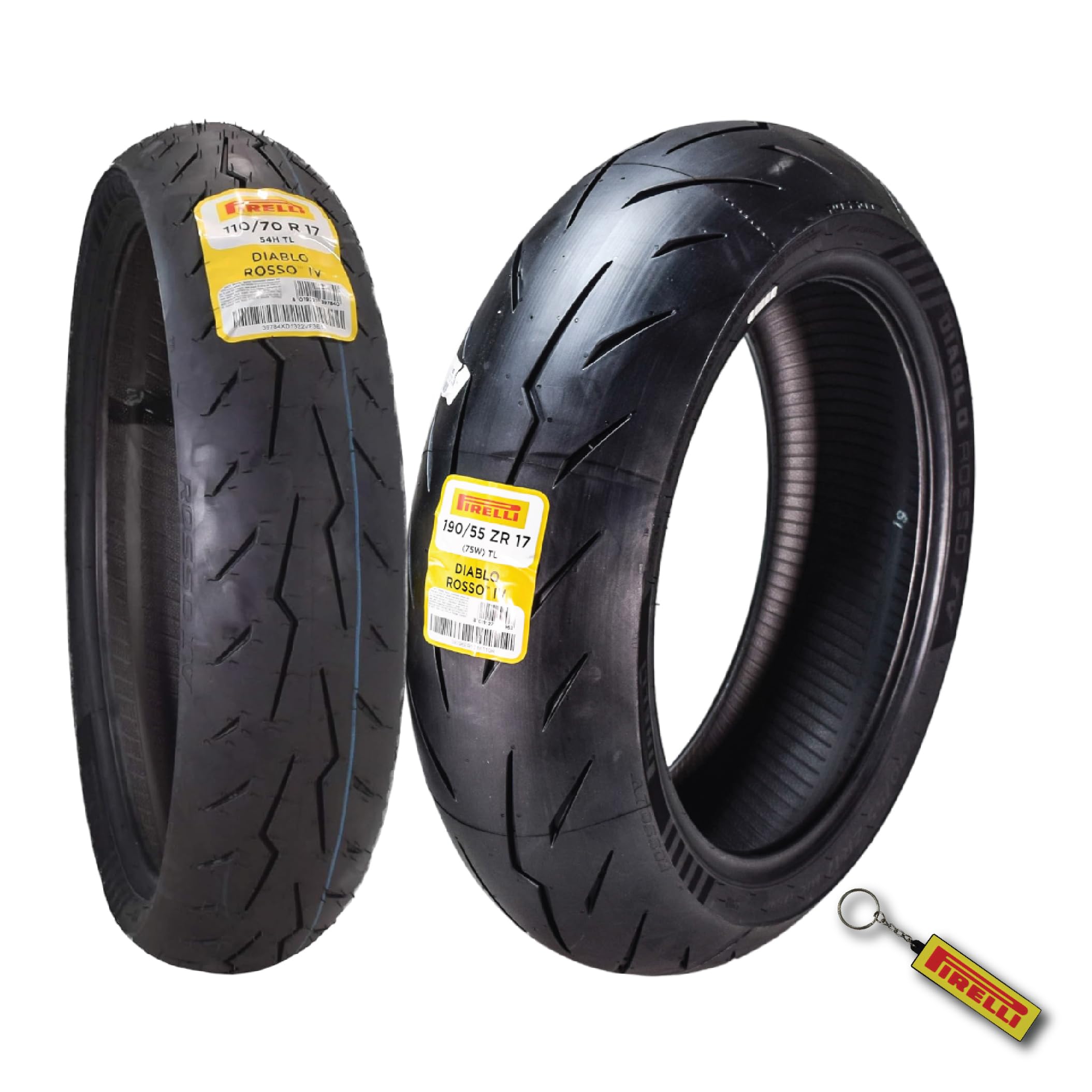 Pirelli Diablo Rosso IV Front &amp; Rear Tire Set 110/70 ZR 17 &amp; 190/55 ZR 17