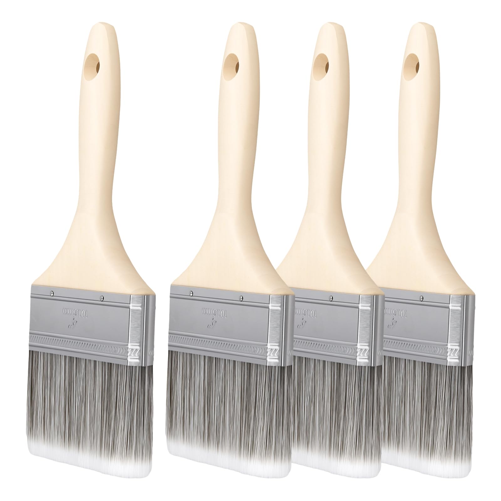 SENJEOK 4 Pack 4 Inch Chip Paint Brush, 10cm Draw Brush Wood Paintbrush for Staining, Varnish, Painting