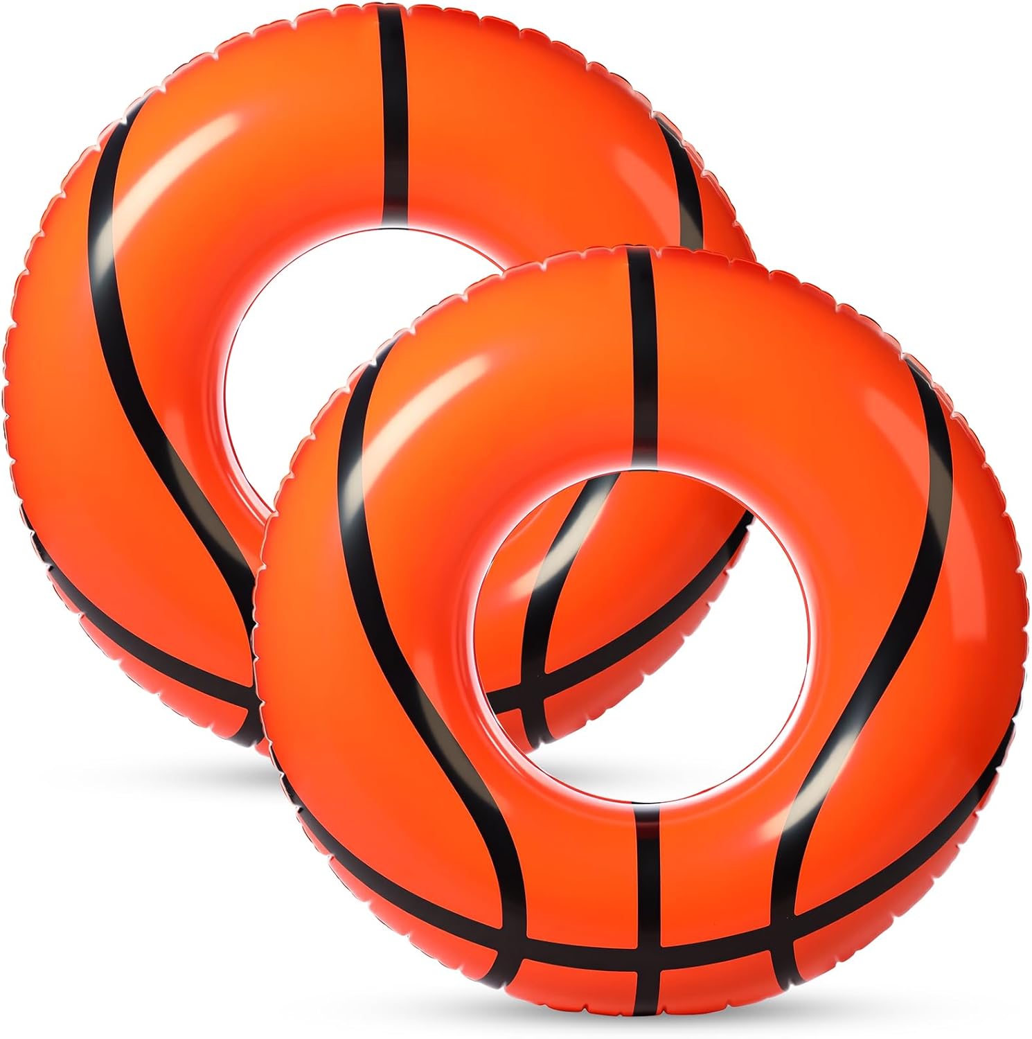 ShinyRelief 2 Pcs Football Baseball Soccer Basketball Sport Inflatable Pool Ring Floats Ring Adult Size Inflatable Floats Swimming Pool Tubes Beach Sports Party Lake Use Summer