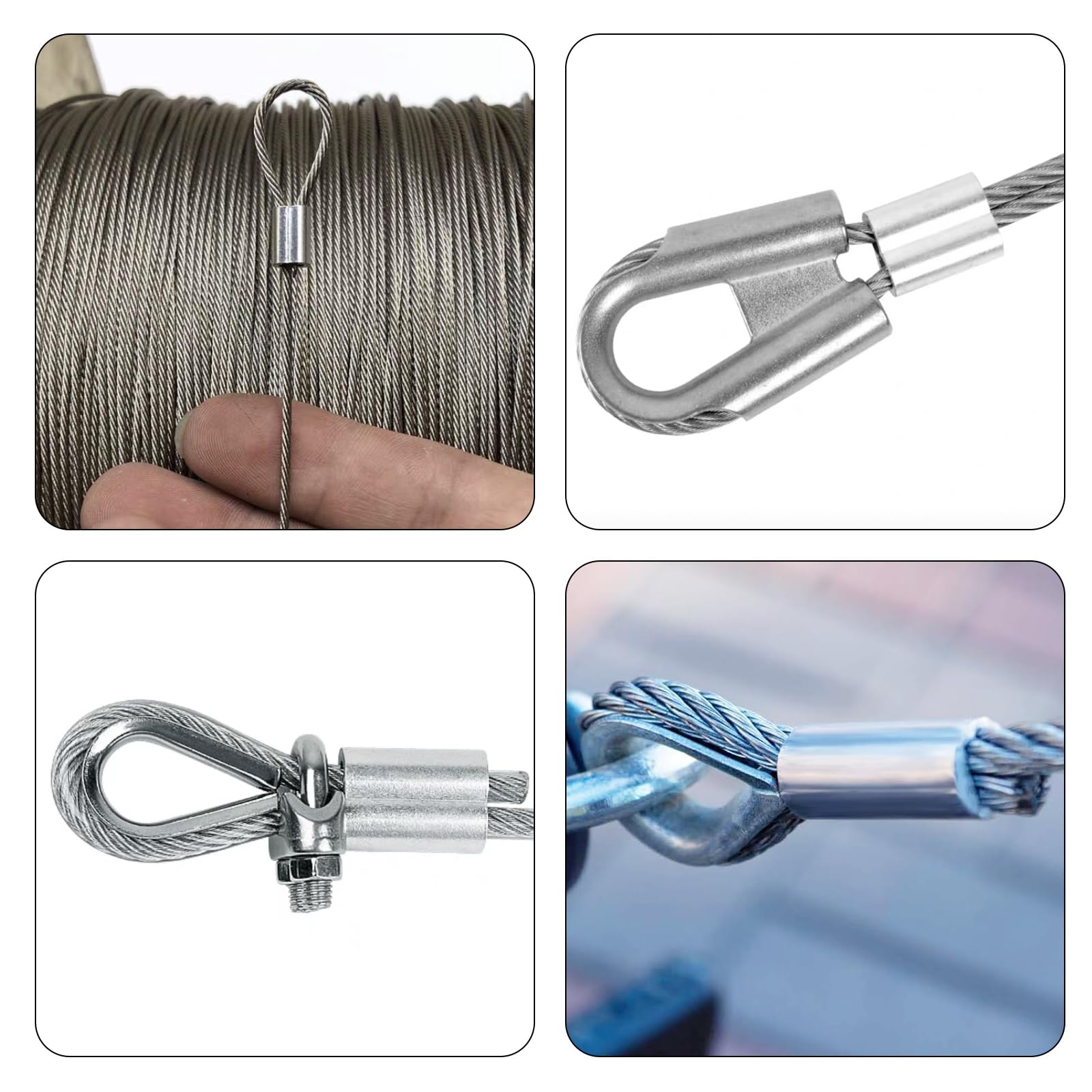 Edelstahl/Kupfer Drahtseilklemmen Pressklemmen Seilklemme