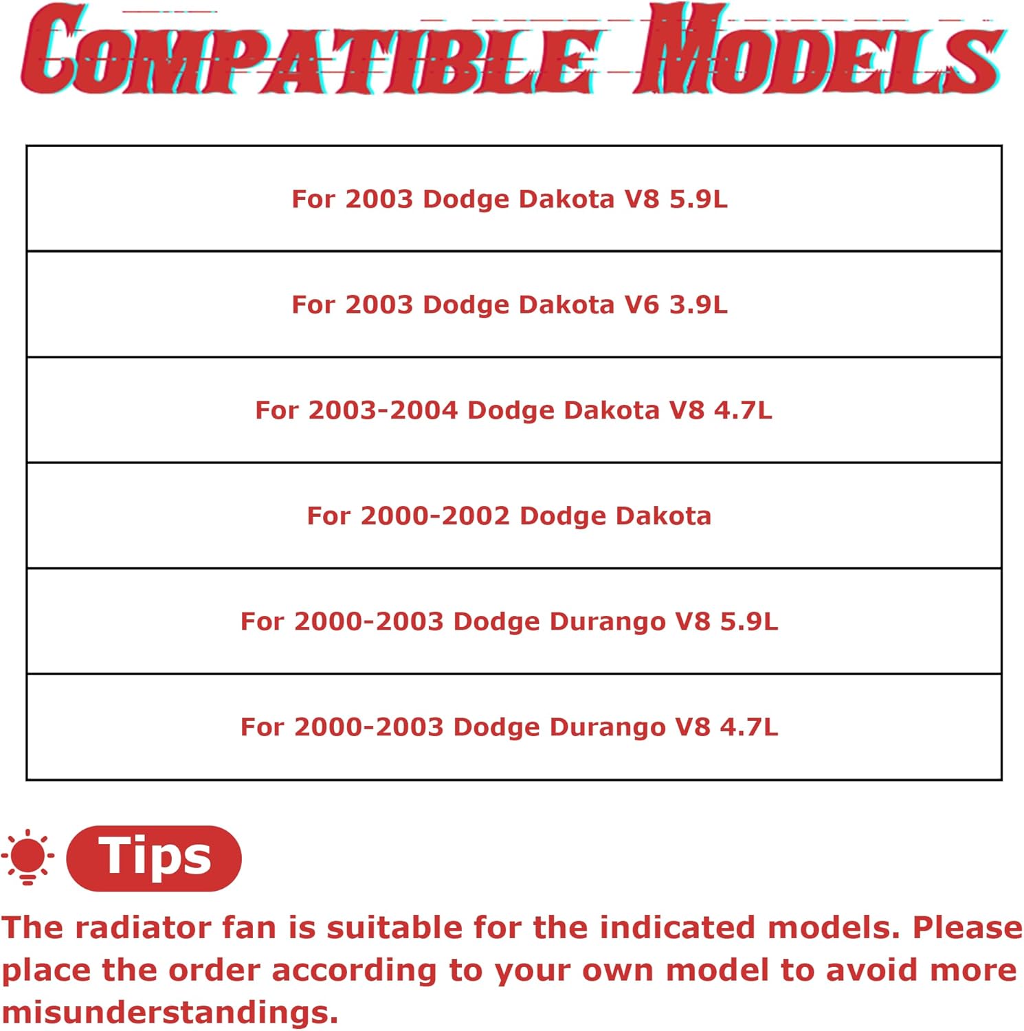 PartsFlow Engine Radiator Cooling Fan Assembly for 2000 2001 2002 2003 2004 Dodge Dakota for 2000 2001 2002 2003 Dodge Durango OE#620-030