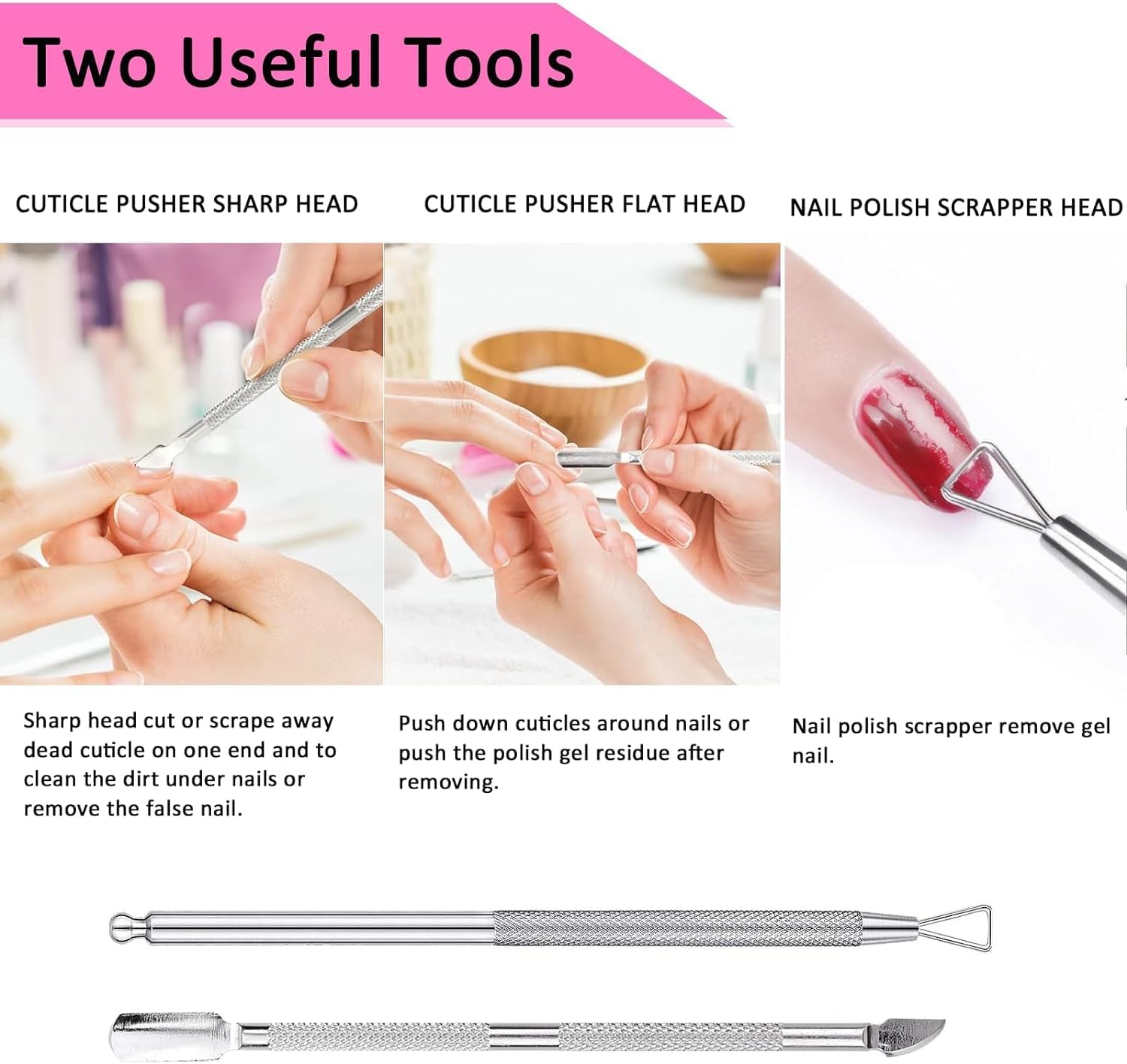 Nail Soaking Bowl Set Gel Polish Remover Kit with Cuticle Tools, Nail Brush, Peeler, Cuticle Oil, Pusher, Nail File & Buffer 2x Hand Soak-Off Bowls for Manicure & Dip Powder Removal - Image 3