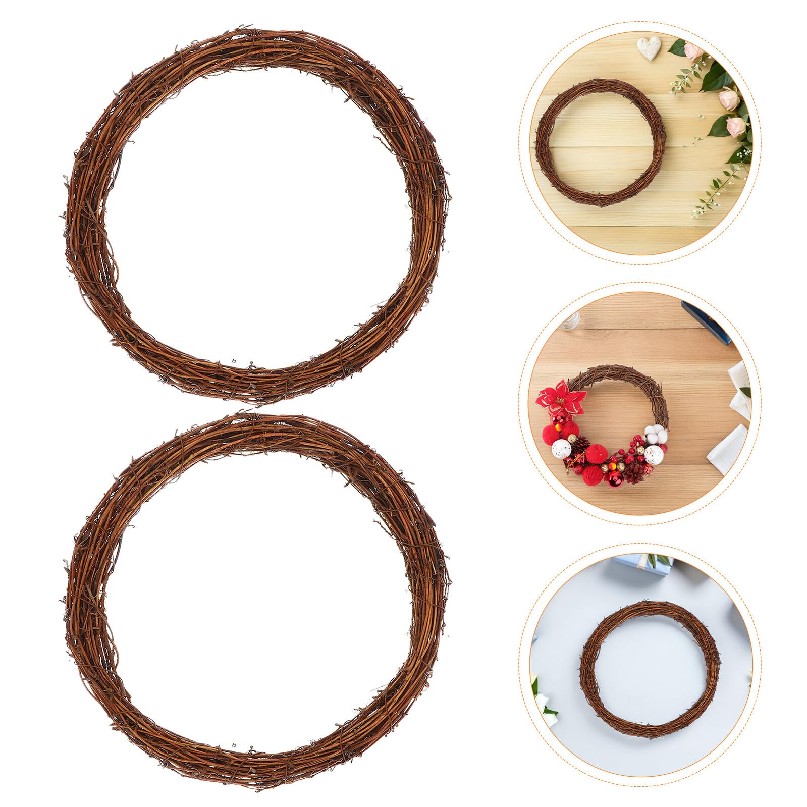 VICASKY 8stücke Weidenkranz aus Zweigen für Bastelarbeiten Kranzrohling für DIY Dekoration Natürlicher Blumenkranzbasis für Heimdekoration