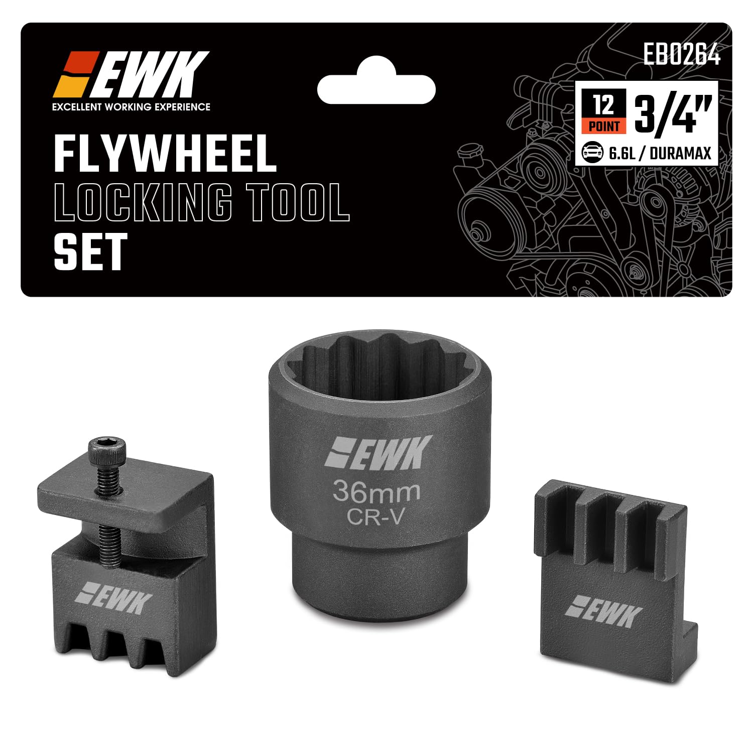 フォルクル　タイガーシャーク Amazon.com: EWK Flywheel Locking Tool Set for 6.6L Duramax, 3