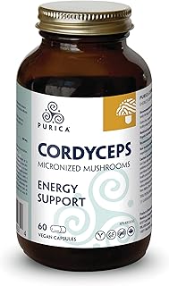 PURICA - Cordyceps Mushroom Supplement - Cordyceps Sinensis - Cordyceps Mushroom Capsules - Energy Support Kidney Support - Cordyceps Supplements - Real Mushrooms Cordyceps Capsules (60 Count (Pack of 1))