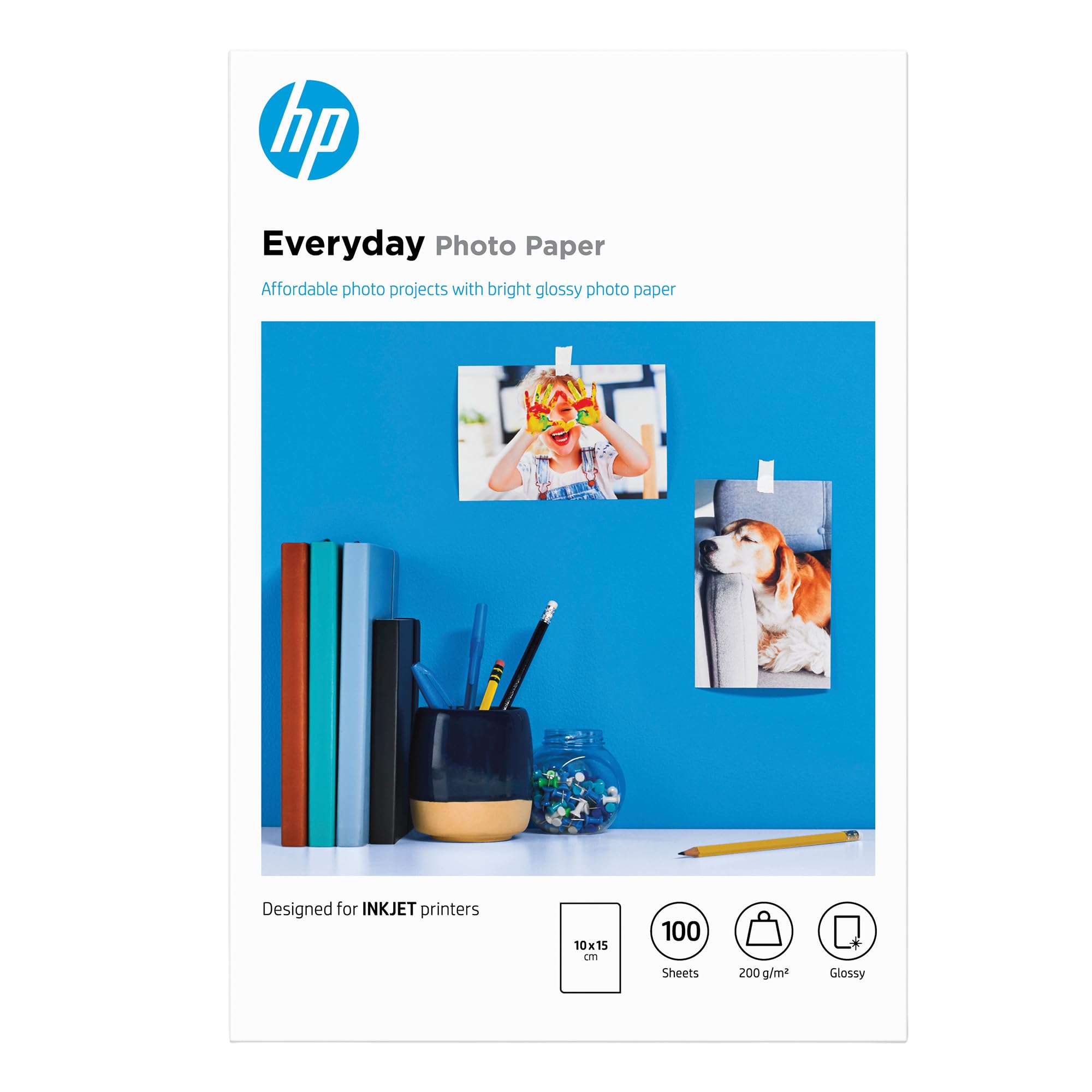 Original HP 10x15cm Everyday Glossy Photo Paper, 200gsm - 100 Sheets (CR757A)