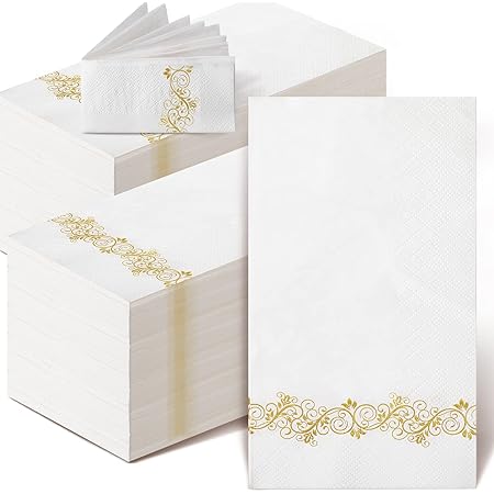 Paper Guest Towels | Disposable Hand Towels For Bathroom Paper Napkins Kitchen Powder Room Weddings Dinners Events Soft Absorbent 100 Pack Posh Setting - View #3