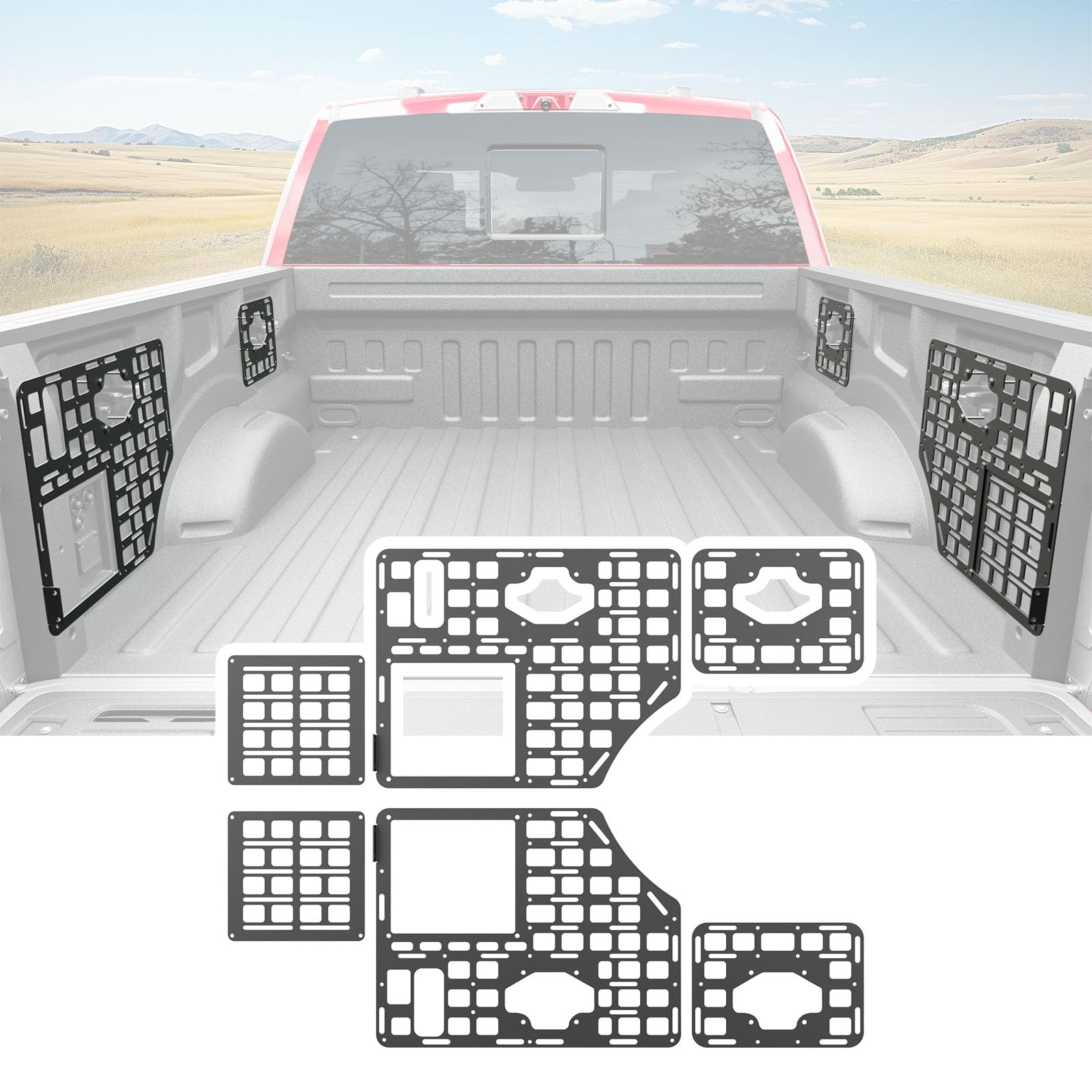 Side Bed Molle Panel Compatible with 15-24 Ford F-150 Truck Molle Panel 5.5FT Molle Panel System Replacement for 2015-2024 Ford F150 Accessories(5.5FT Side Bed Molle Panel)