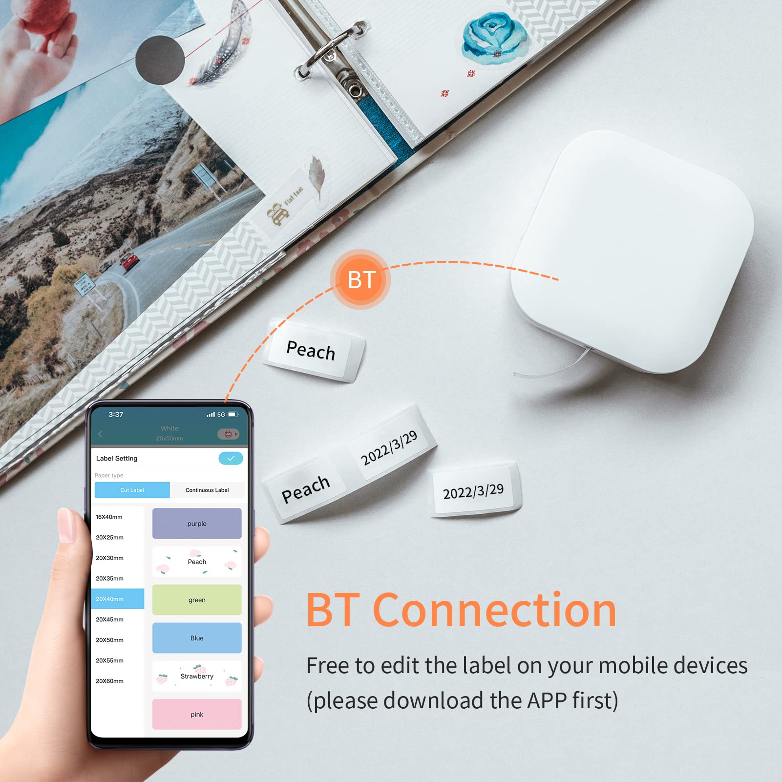 Q30 Maszyna do produkcji etykiet Mini kieszonkowa termiczna drukarka etykiet Wszystko w jednym BT Connect Etykieta samoprzylepna DIY Dziennik daty Nauka Naklejka Etykietująca Maszy
