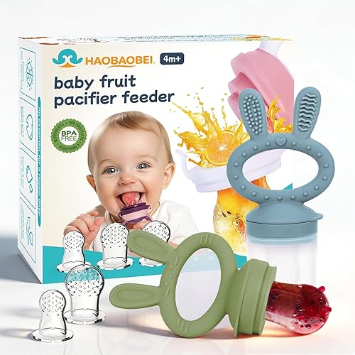 Miniatura 6 de Chupete alimentador de frutas frescas para bebés, paquete de 2 mordedores para masticar, juguete de dentición congelable, alivio de la dentición, Un