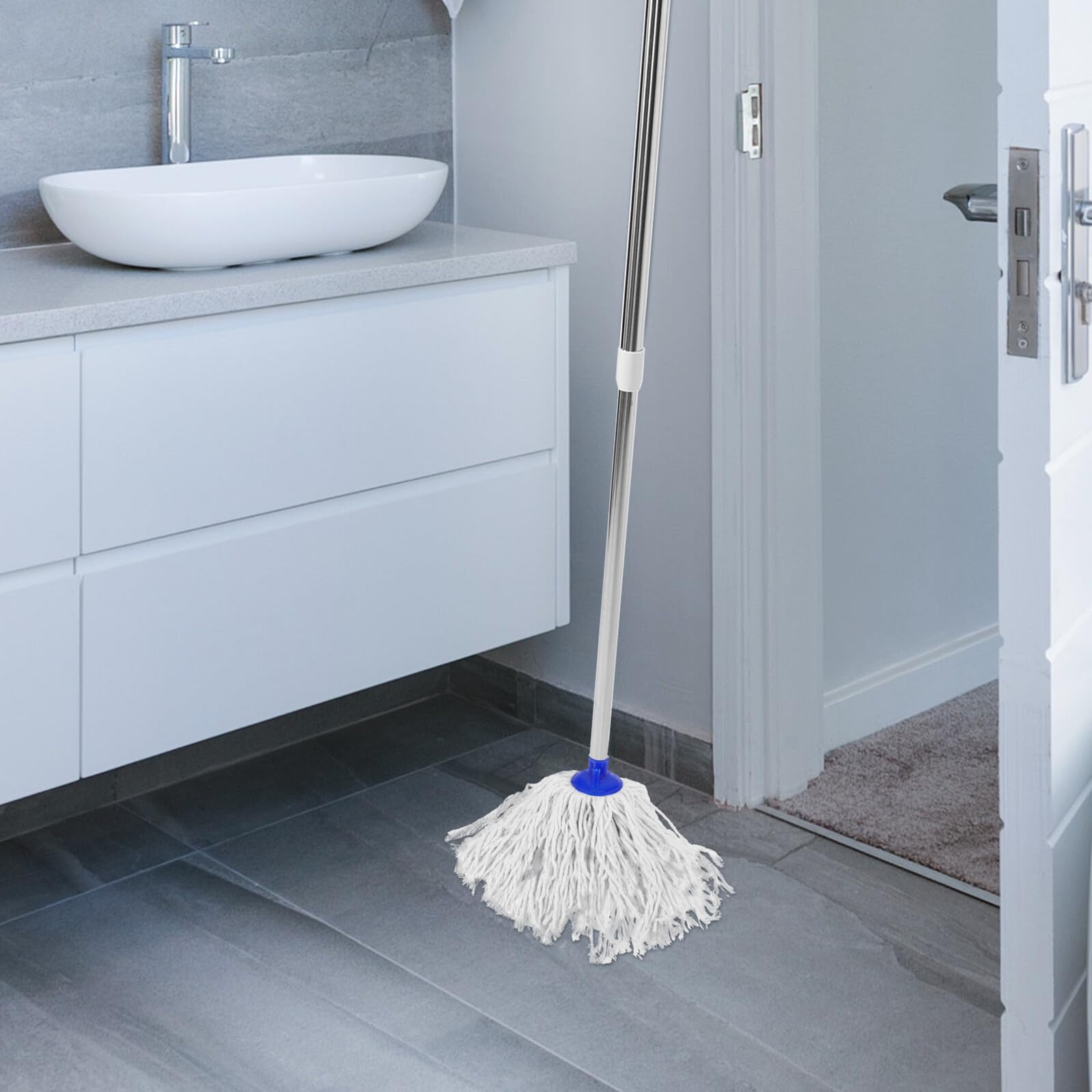 Cabezal de Fregona de Repuesto 3 Piezas Algodón y Plástico | Recambio para Limpieza de Suelos, Absorción de Agua, Recoge Restos Grandes, Accesorio Práctico