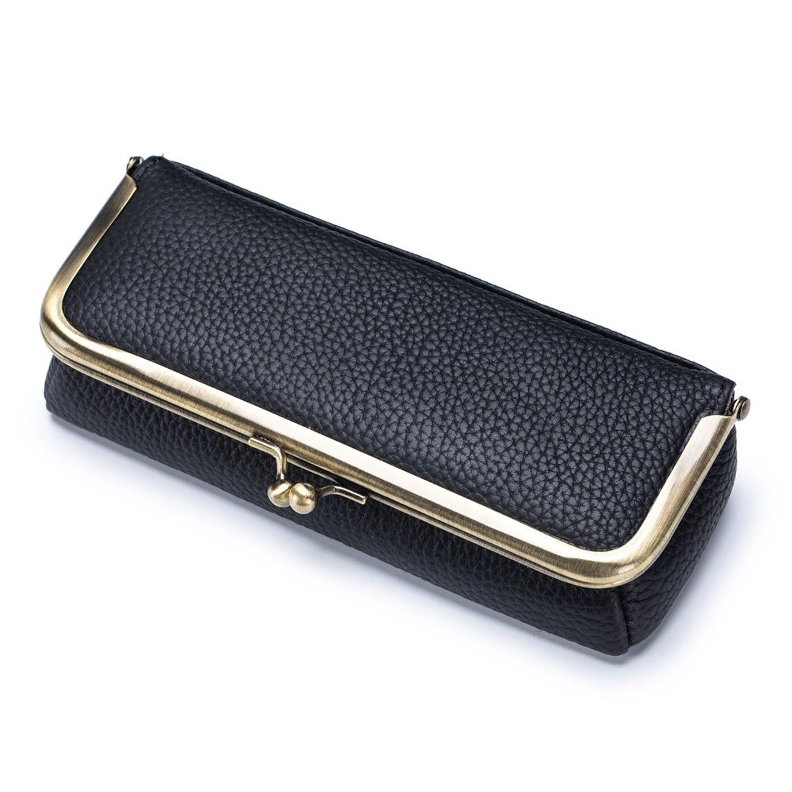 custodia per occhiali, Borsa for occhiali da uomo e donna, con clip, porta sole, custodia alla moda, astuccio for matita for sopracciglia, scatola for(Black)