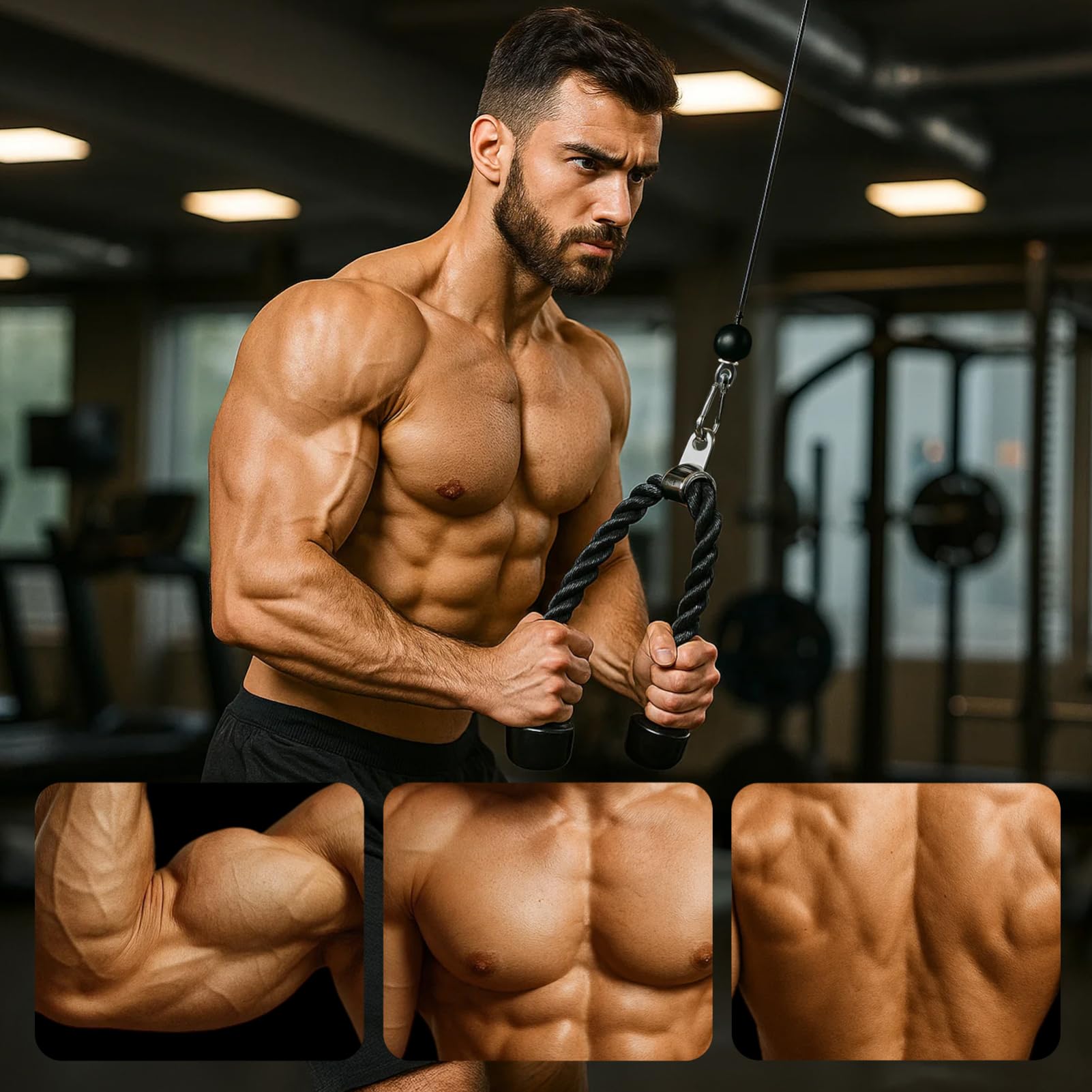 Trintion Fitness Latzug Gym Kabelzug Unterarmtrainer Pull Down und Lift Pulley Machine Attachment für Ganzkörpertraining Krafttrainingsgerät für Arme Rücken Schultern