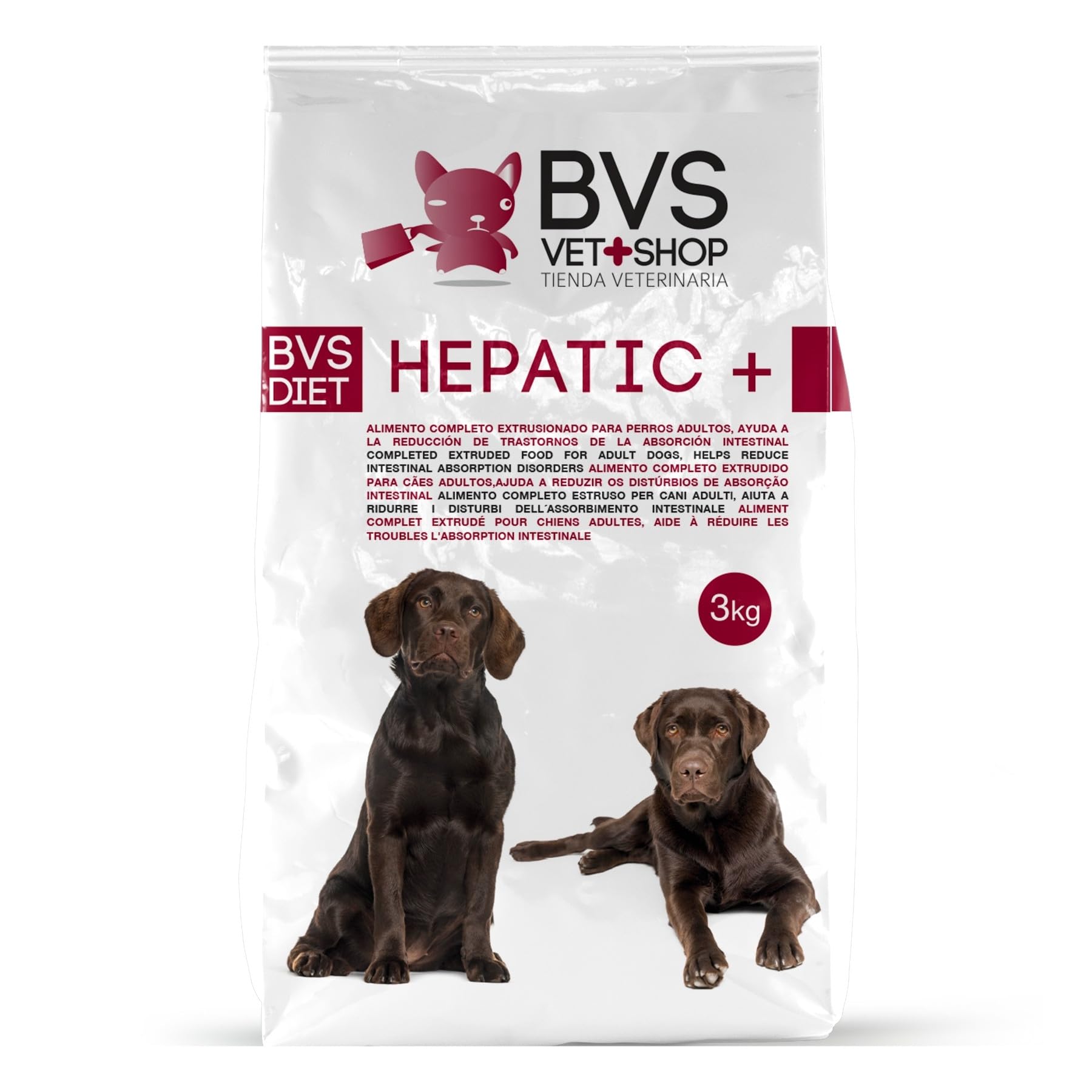 BVS Vet Shop | Diet Hepatic Plus para Perros | Recomendado para la reducción de trastornos de la absorción intestinal, hepáticos, renales y cardiacos | Razas Medianas y Grandes | 15 kg