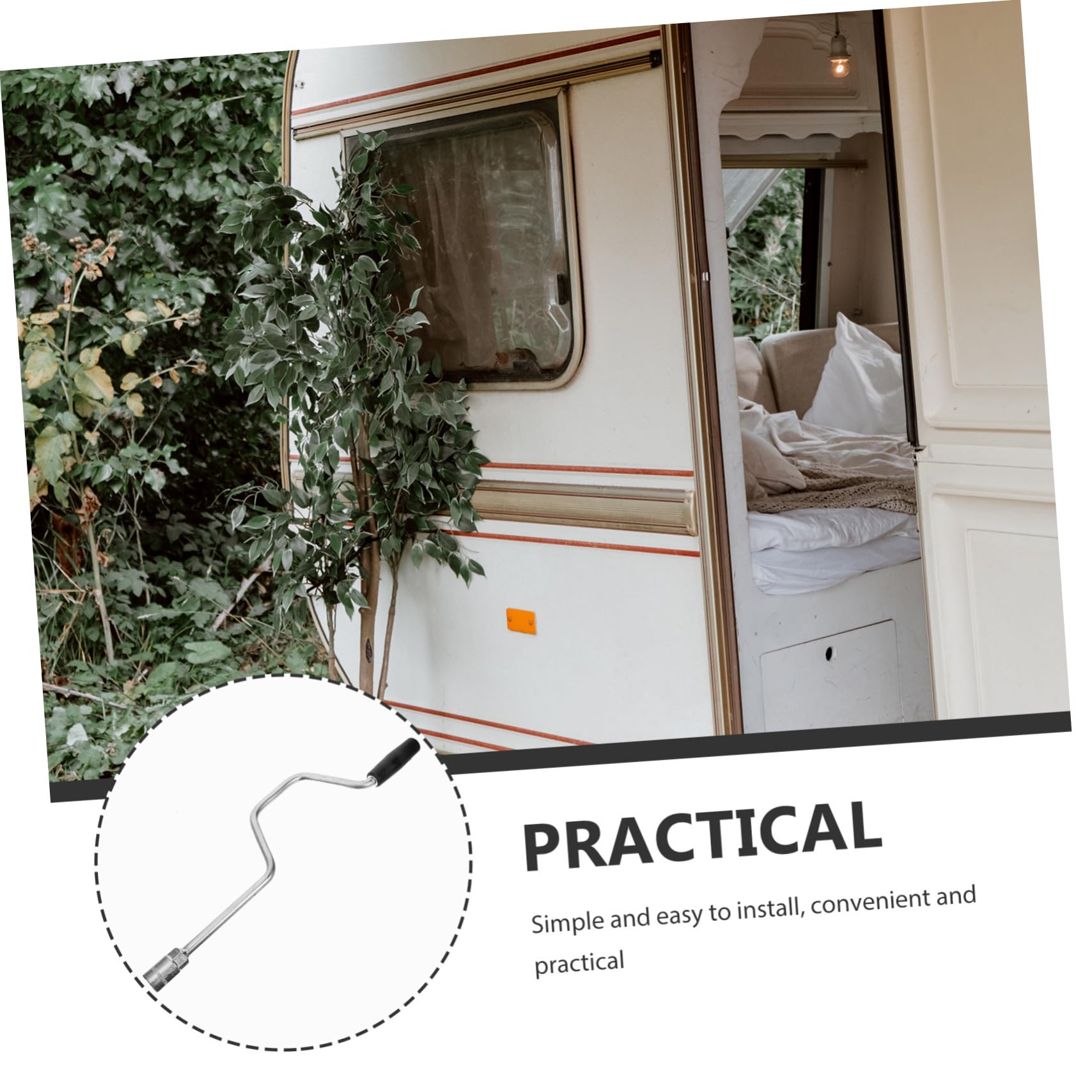 Manivelle de Cric en Acier Galvanisé 50 Cm – Poignée de Remplacement pour Stabilisateur de Camping-Car – Accessoire de Levage et Nivellement pour Caravane – Usage Extérieur,