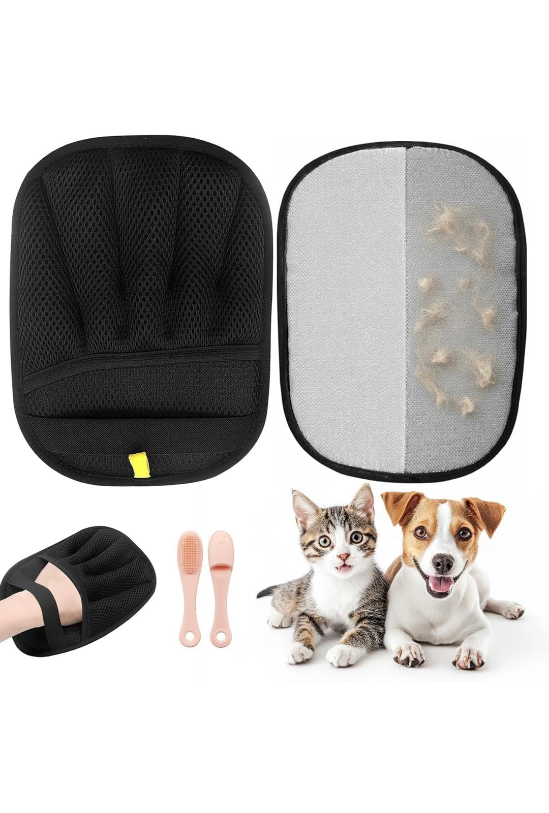 RIVANOSTORE 1 pack Upgraded Double pet hair removal Five Finger Reusable