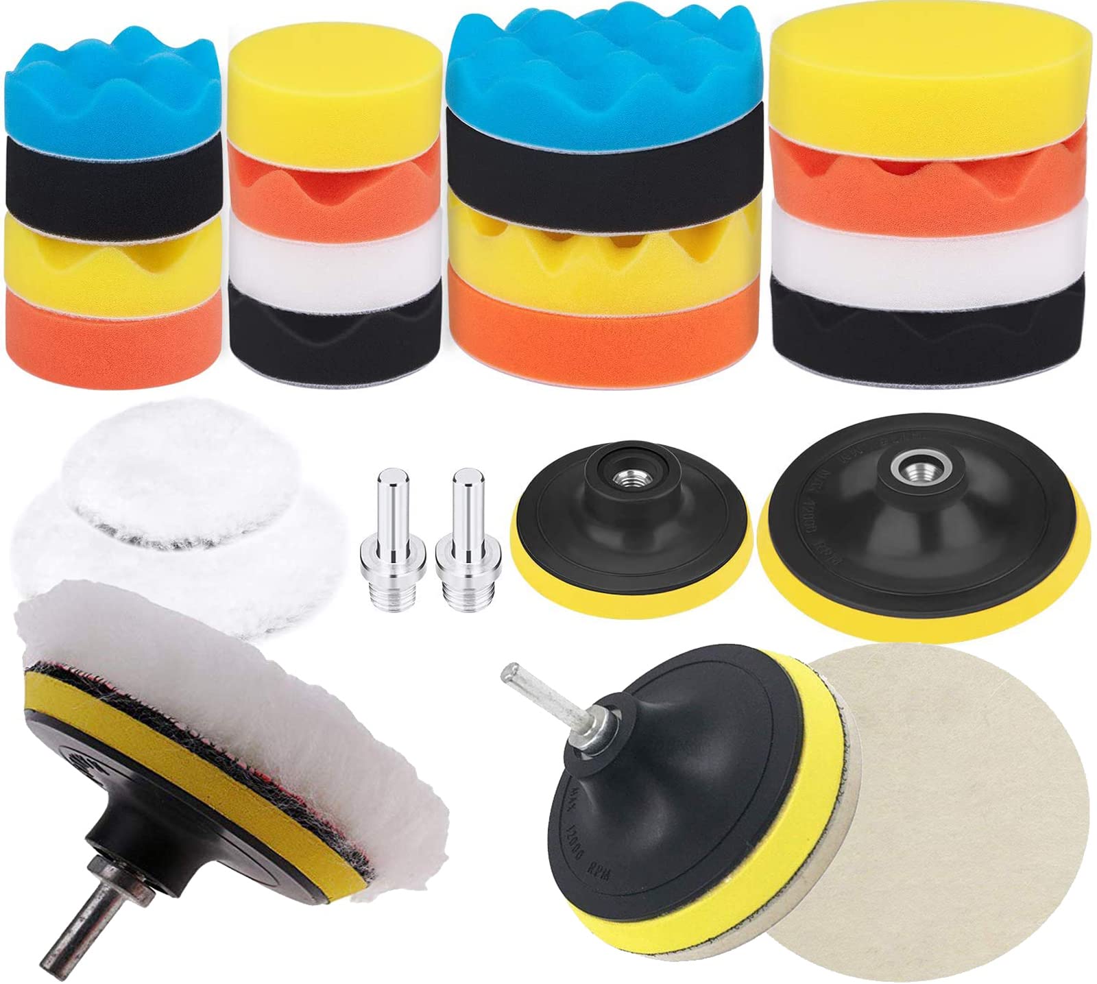 DIY Crafts With 4x Felt 4x Fur Pad, 4"inch Kit, 12 Pcs Polishing Pads Sponge Woolen Polishing Waxing Buffing Pads Kits Polishing Compound Drill Buffing Sponge P (With 4x Felt 4x Fur Pad, 4"inch Kit) (B09M78Y7XT) Amazon Price History, Amazon Price Tracker