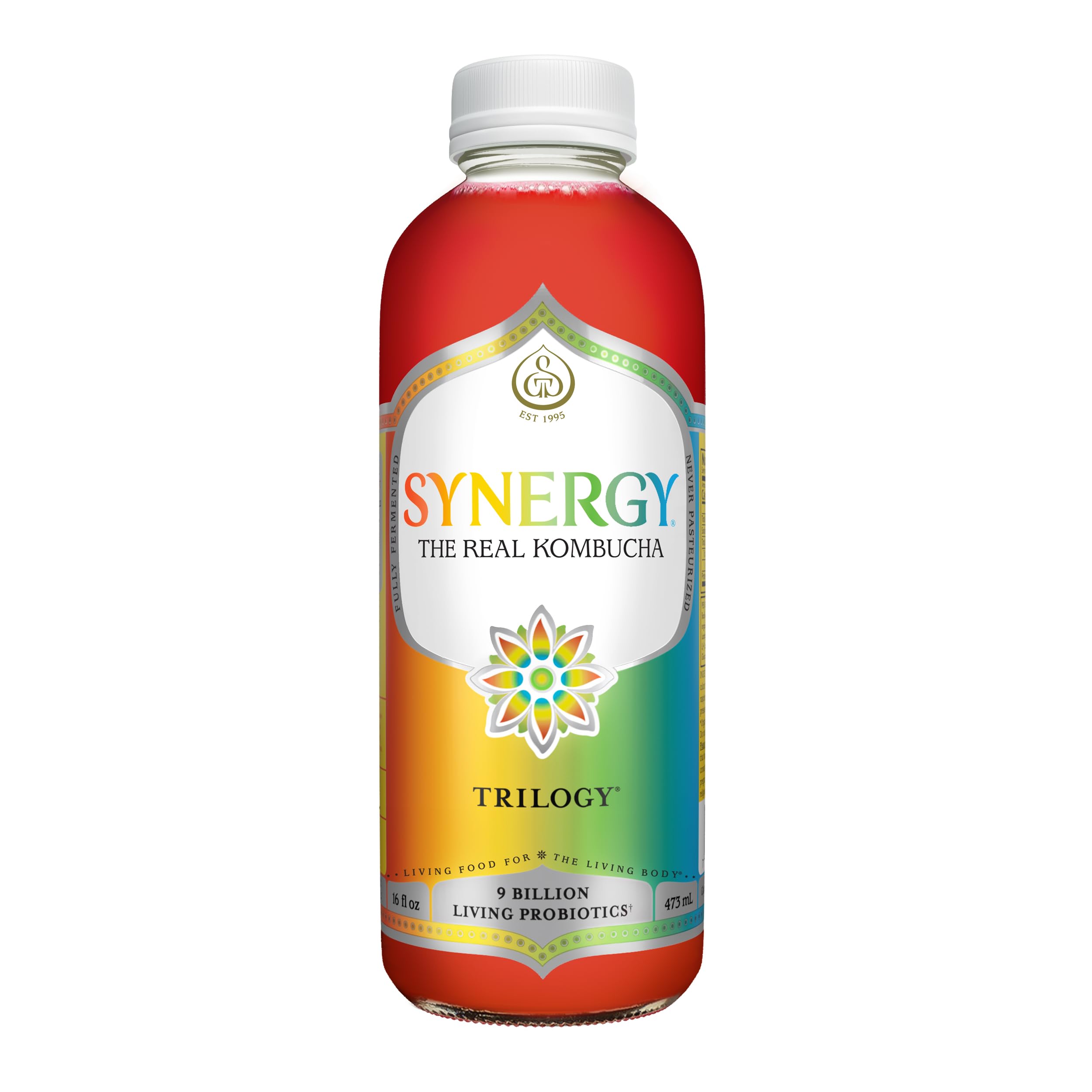 SYNERGY The Real Kombucha Trilogy Kombucha - 16 fl oz Bottle - Raw Probiotic Drink for Gut Health and Immune Support